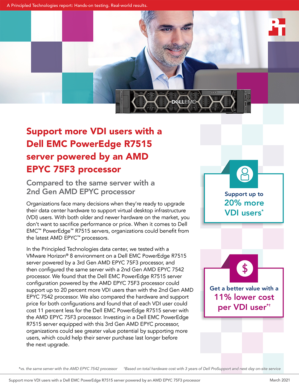 Principled Technologies Releases VDI Study on a Dell EMC PowerEdge R7515 Server with Two Generations of AMD EPYC Processors