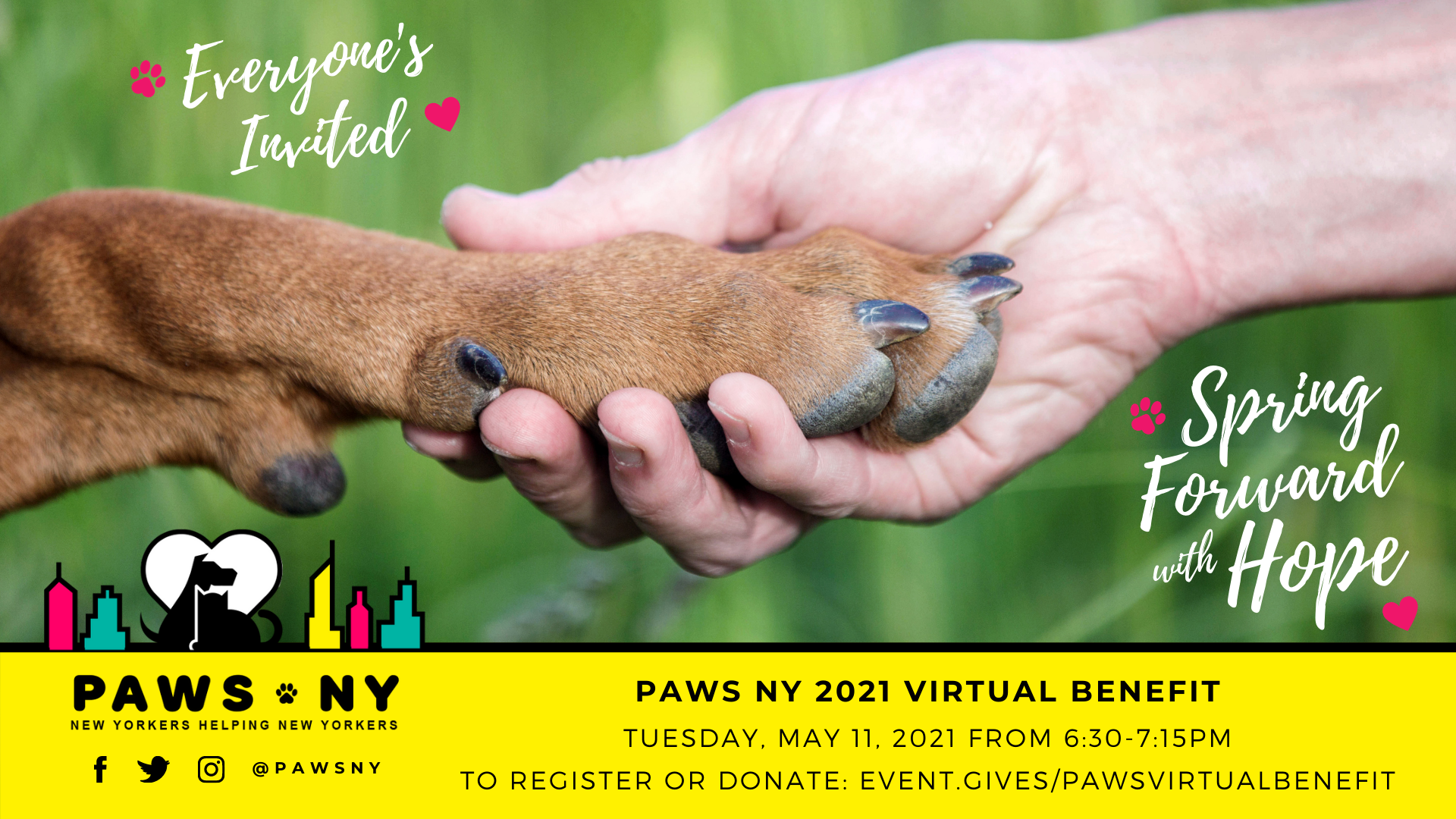 PAWS NY Hosts Virtual Benefit: Spring Forward with Hope