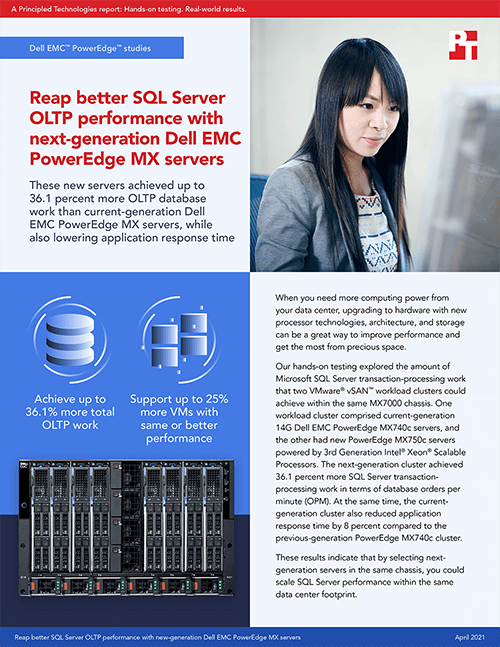 Principled Technologies Releases New Study Comparing OLTP Performance of Two Generations of Dell EMC PowerEdge MX Servers