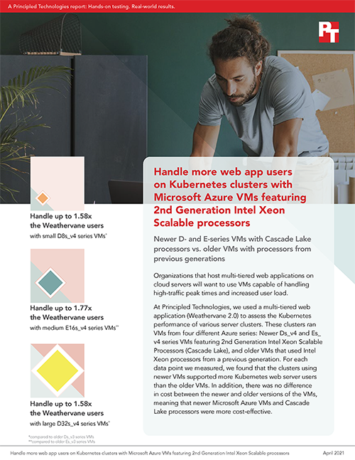 Principled Technologies Releases Study Comparing Performance of Kubernetes Clusters Running on Microsoft Azure VMs Featuring Two Generations of Intel Xeon Processors
