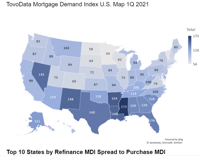 TovoData Releases Mortgage Demand Index for Q1 2021