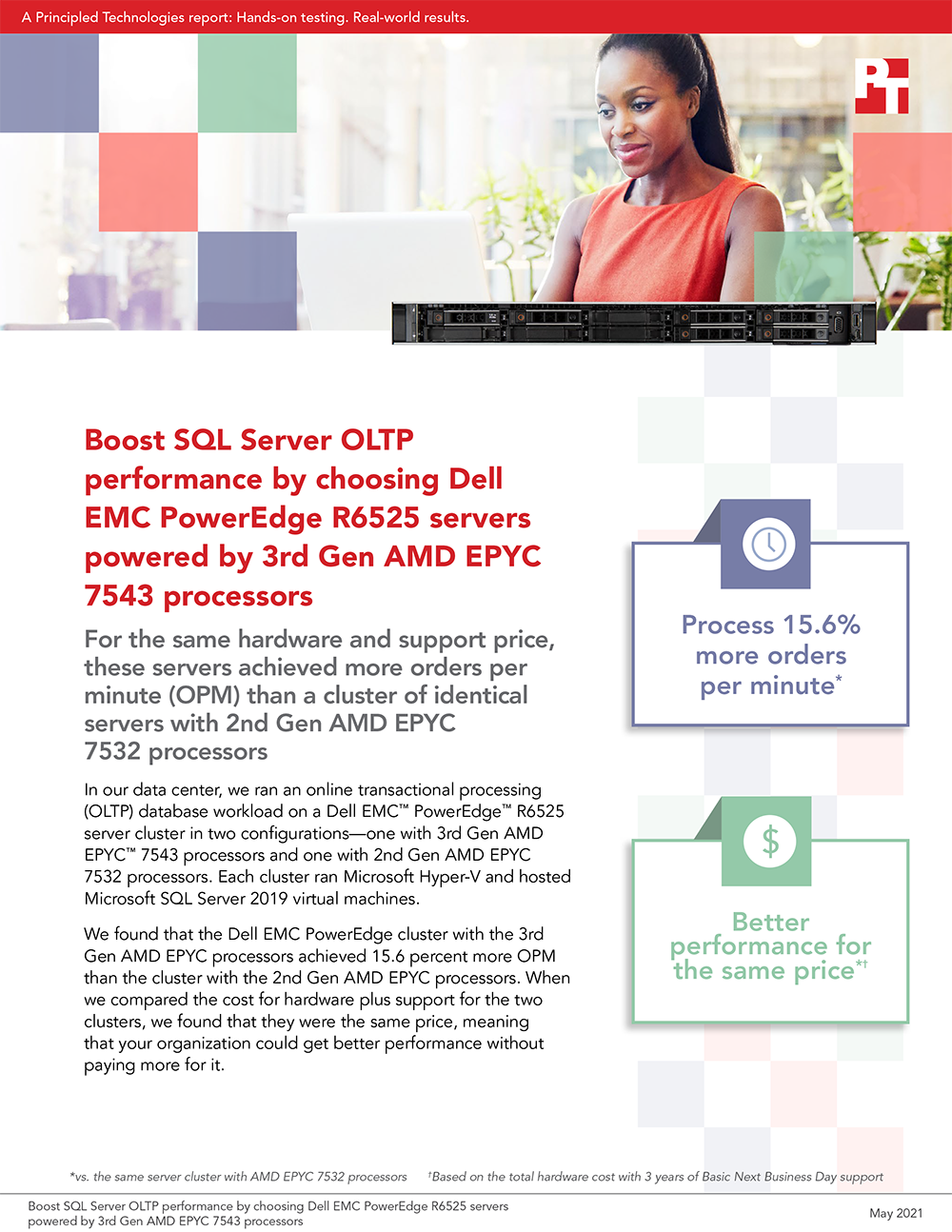 Principled Technologies Publishes Comparison Study on SQL Server OLTP Performance from Two Configurations of Dell EMC PowerEdge R6525 Servers
