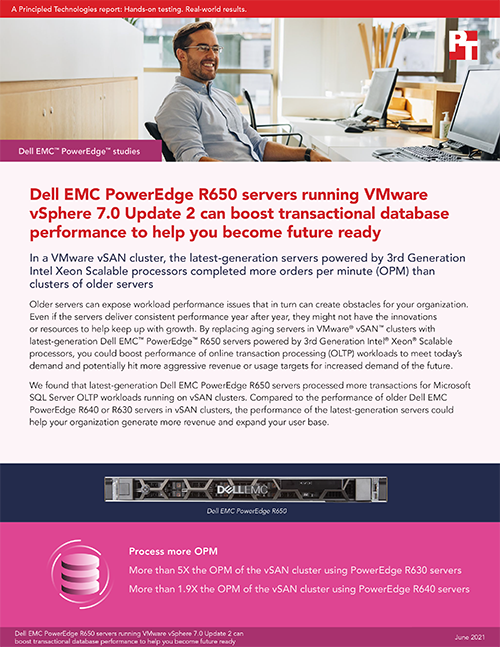 Principled Technologies Publishes Report That Shows How eCommerce Applications Could Benefit from Dell EMC PowerEdge R650 Servers Running VMware vSAN