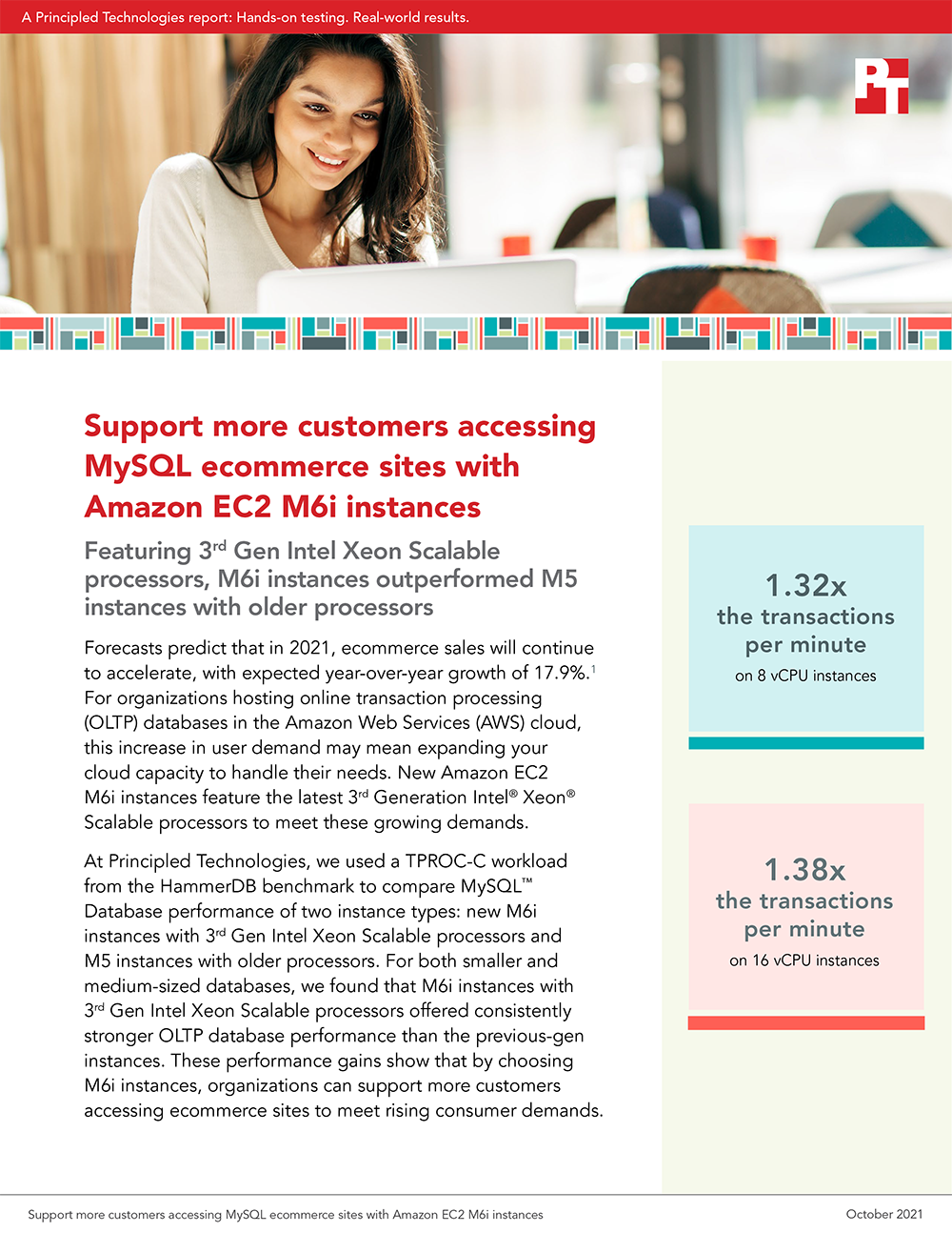 Principled Technologies Releases Study Comparing MySQL Performance of AWS EC2 M6i Instances vs. Older M5 Instances