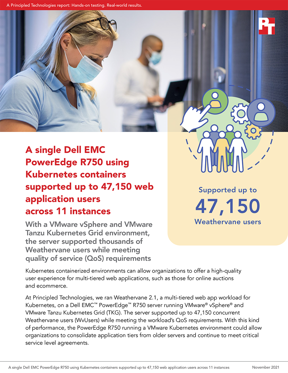 Principled Technologies Finds That a Single Dell EMC PowerEdge R750 Server with Kubernetes Containers Can Support Up to 47,150 Web App Users