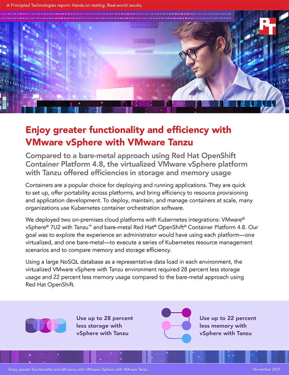 VMware vSphere with VMware Tanzu Delivered Greater Resource Efficiency and Pod Density Than Bare-Metal Red Hat OpenShift Container Platform