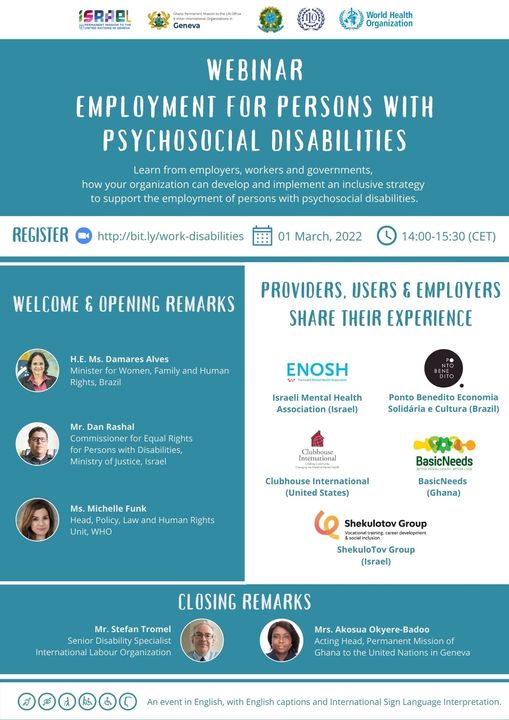 Clubhouse International Joins WHO, ILO, and Others to Demonstrate the Impact of Employment Programs on Mental Health Recovery