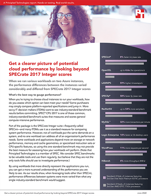 Study Finds That to Fully Understand Potential Cloud Performance Requires Looking at More Than SPECrate 2017 Integer Scores