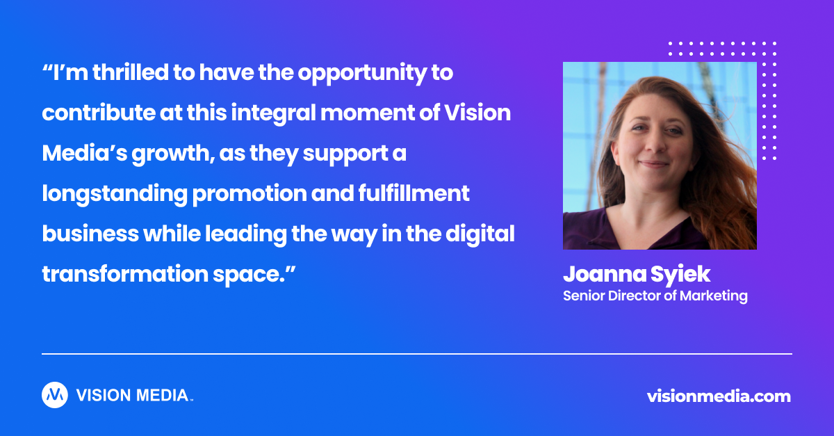 Vision Media Focuses on Digital Growth and Adds Joanna Syiek to Head Up Marketing