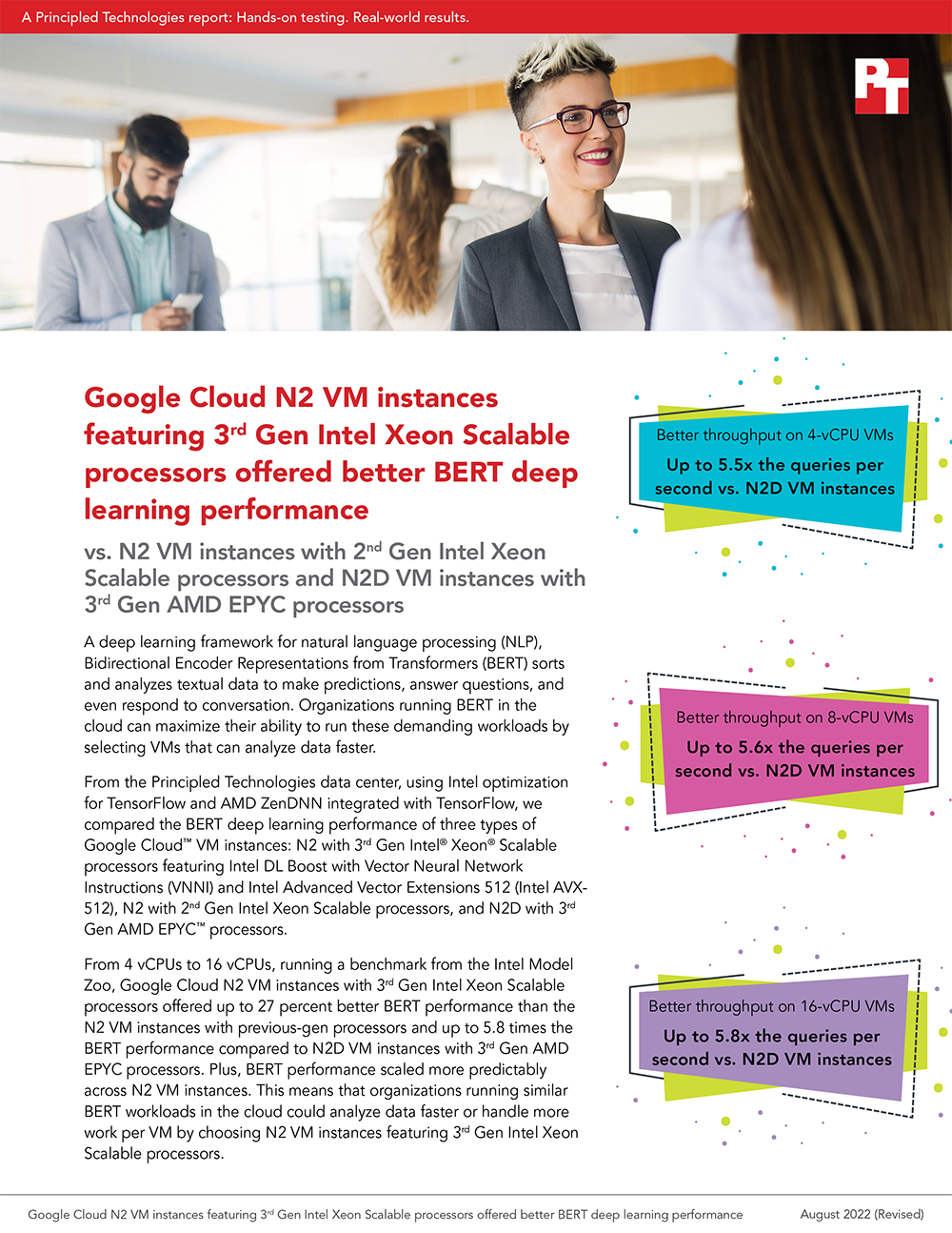 Principled Technologies Releases Study Comparing the BERT Performance of Google Cloud N2 and N2D VM Instances