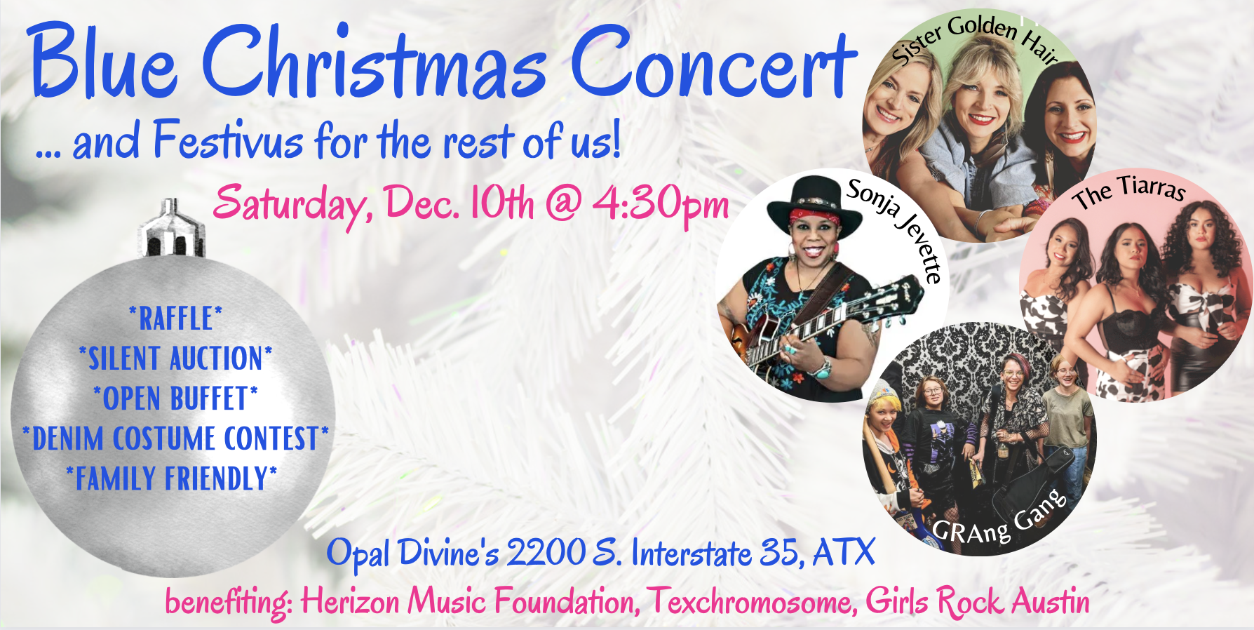 Local Nonprofits Co-host All-Women Lineup for “Blue Christmas & Festivus” Concert
