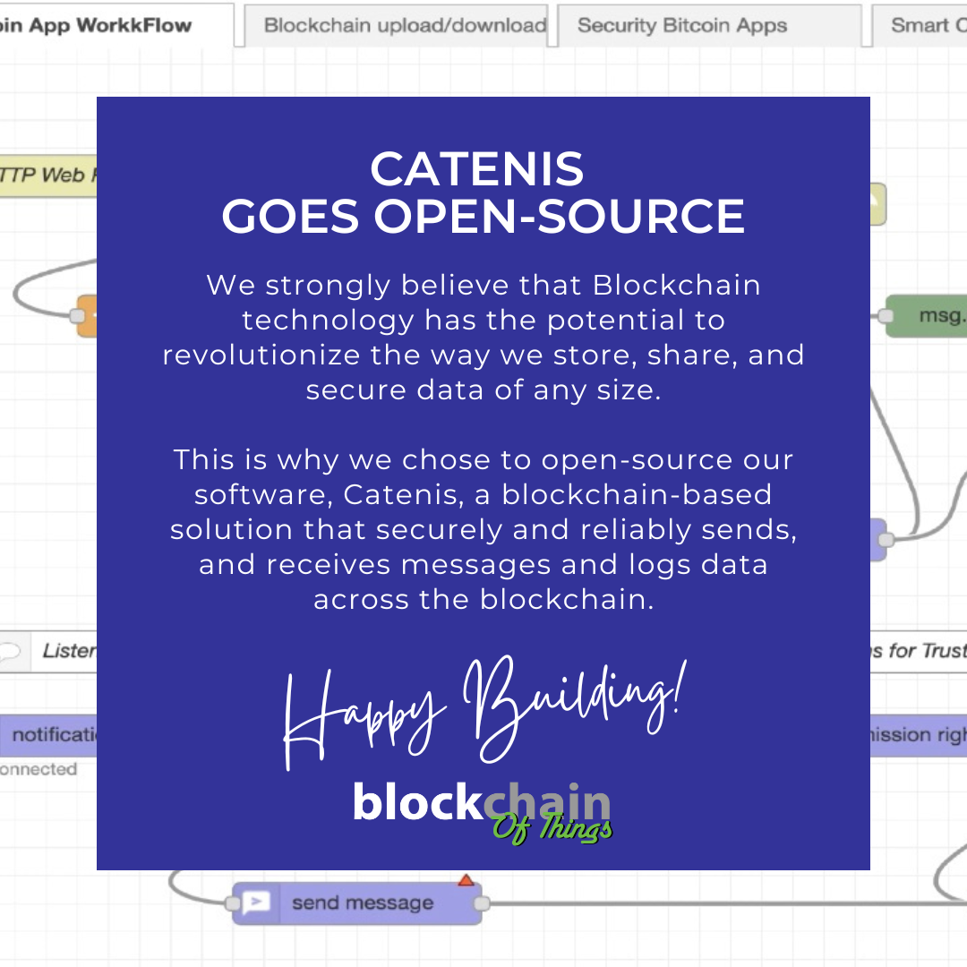 Blockchain of Things, Inc. Set to Open-Source Their Blockchain Building Platform. Catenis is Now Open Source.