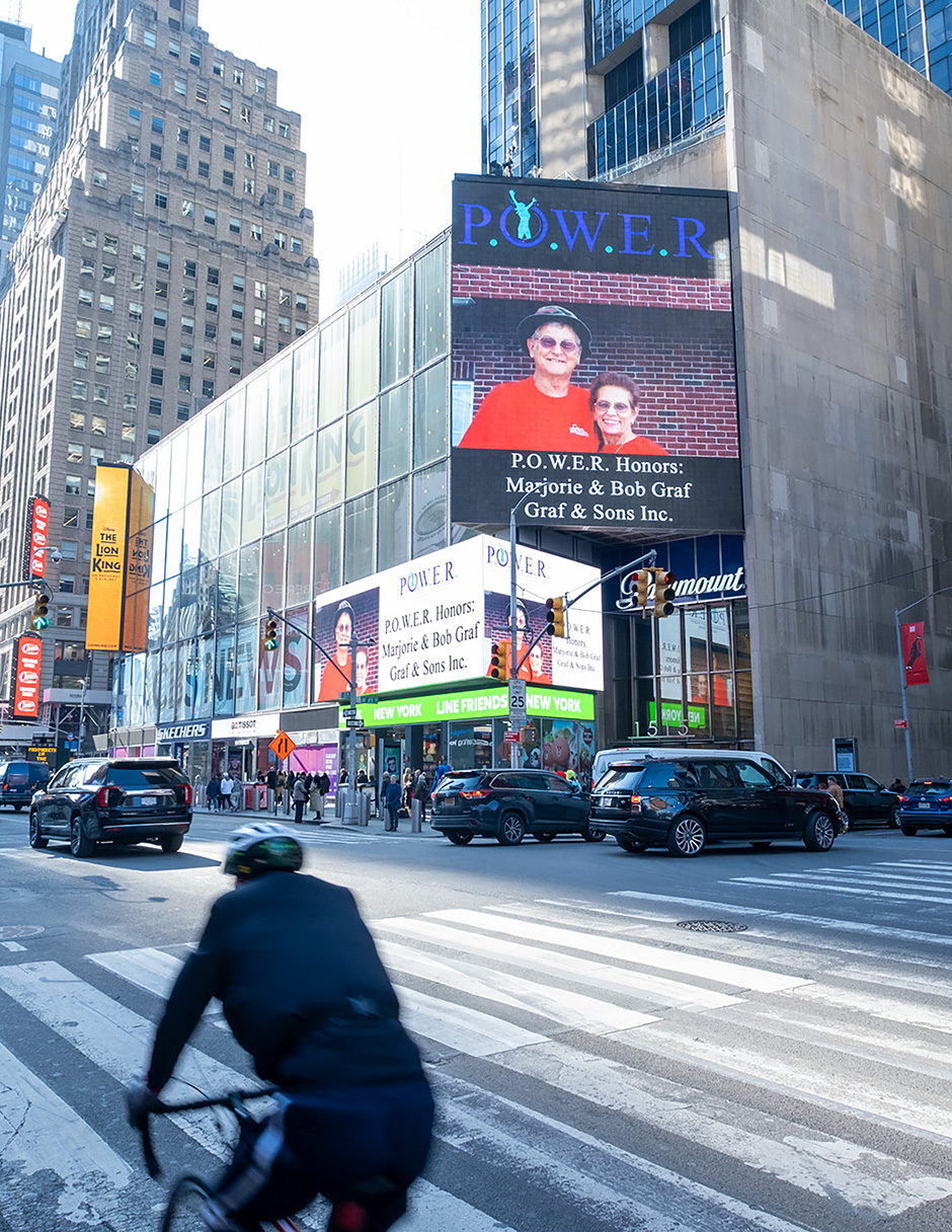 Marjorie A. Graf of Graf & Sons, Inc. Showcased on Times Square Billboards in New York City by P.O.W.E.R. (Professional Organization of Women of Excellence Recognize
