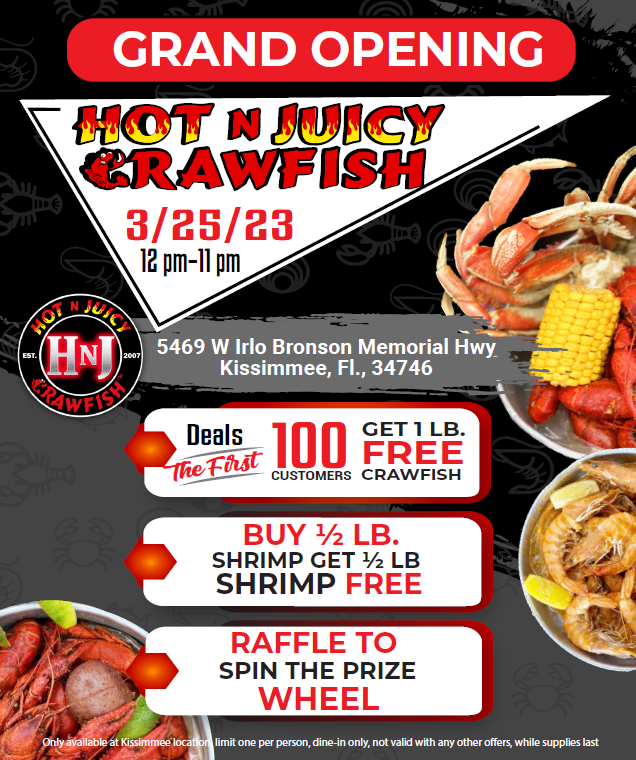 Hot N Juicy Crawfish Announces Grand Opening Celebration of Kissimmee, FL Location