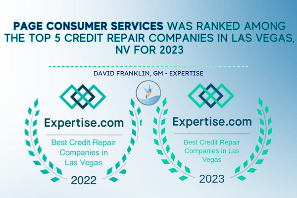 Page Consumer Services Awarded Top 5 Credit Repair Company in Las Vegas for 2023