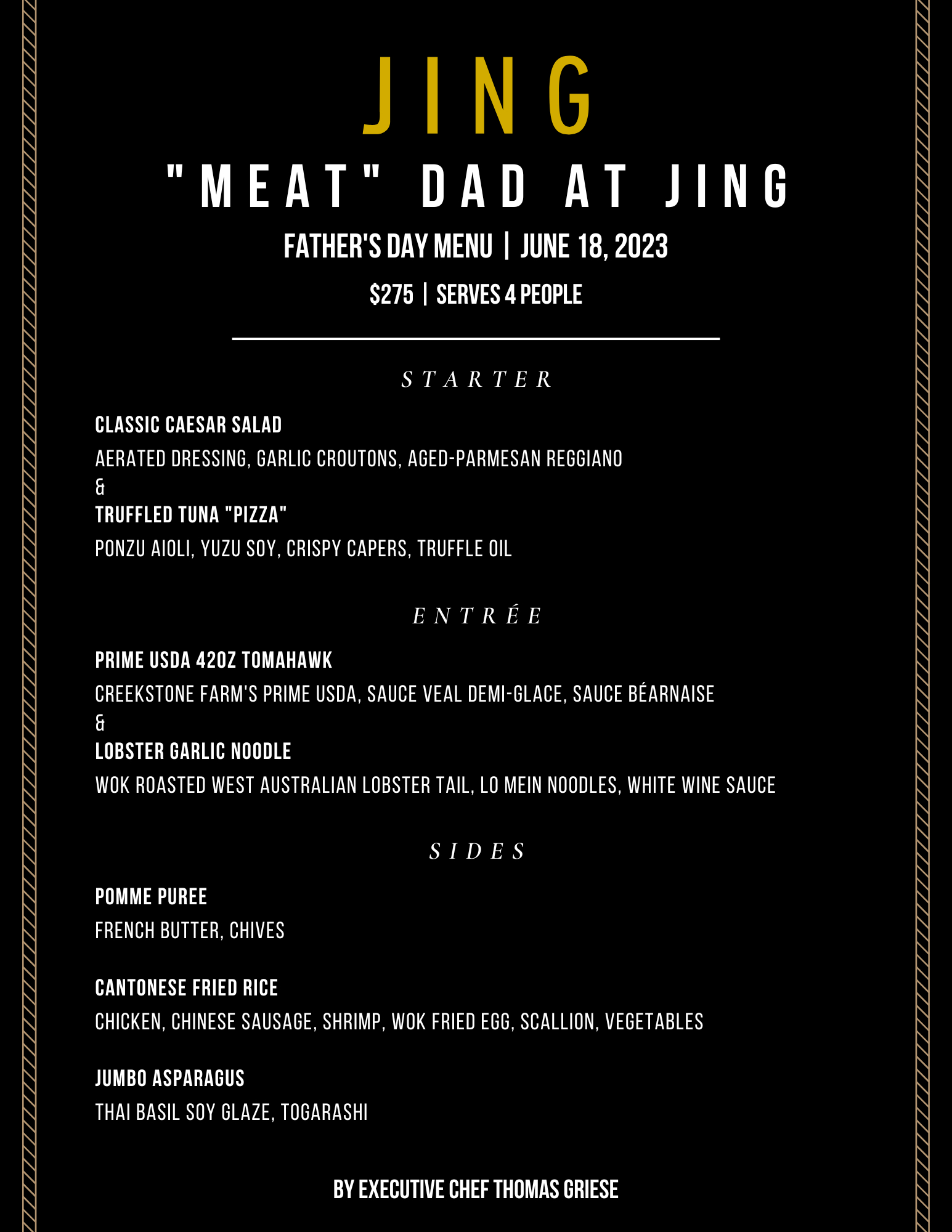 "Meat Dad at JING" for a Father's Day Experience Fit for a King at JING in Downtown Summerlin