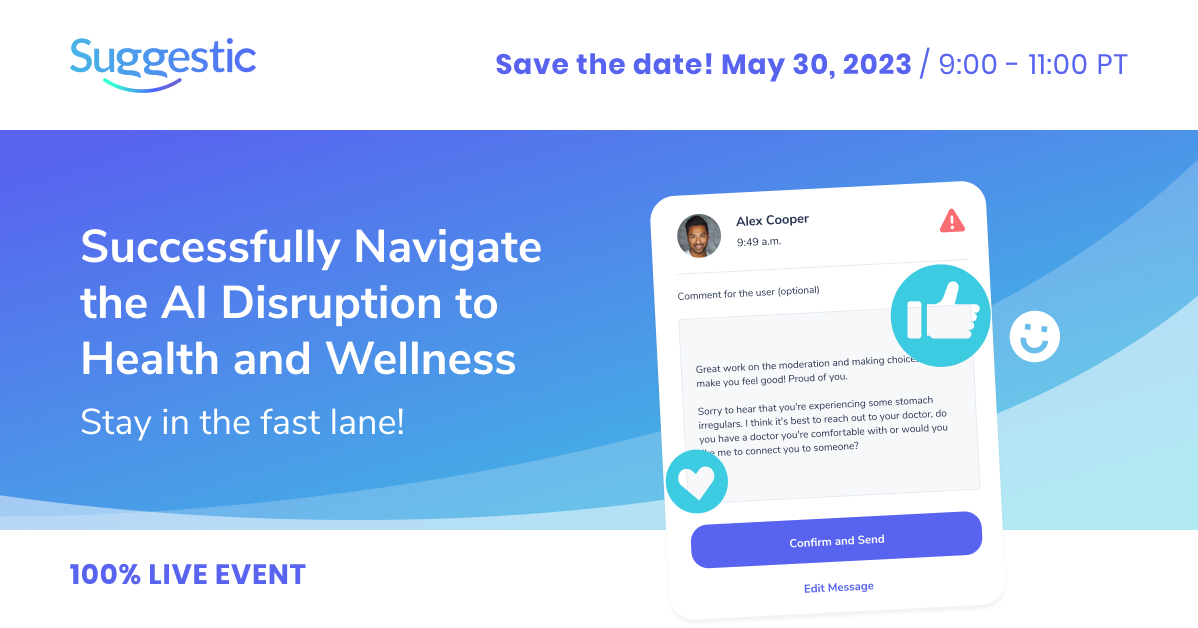 Evento exclusivo: Suggestic presenta WellnessGPT, la revolucionaria plataforma de interacción conductual y telebienestar impulsada por IA