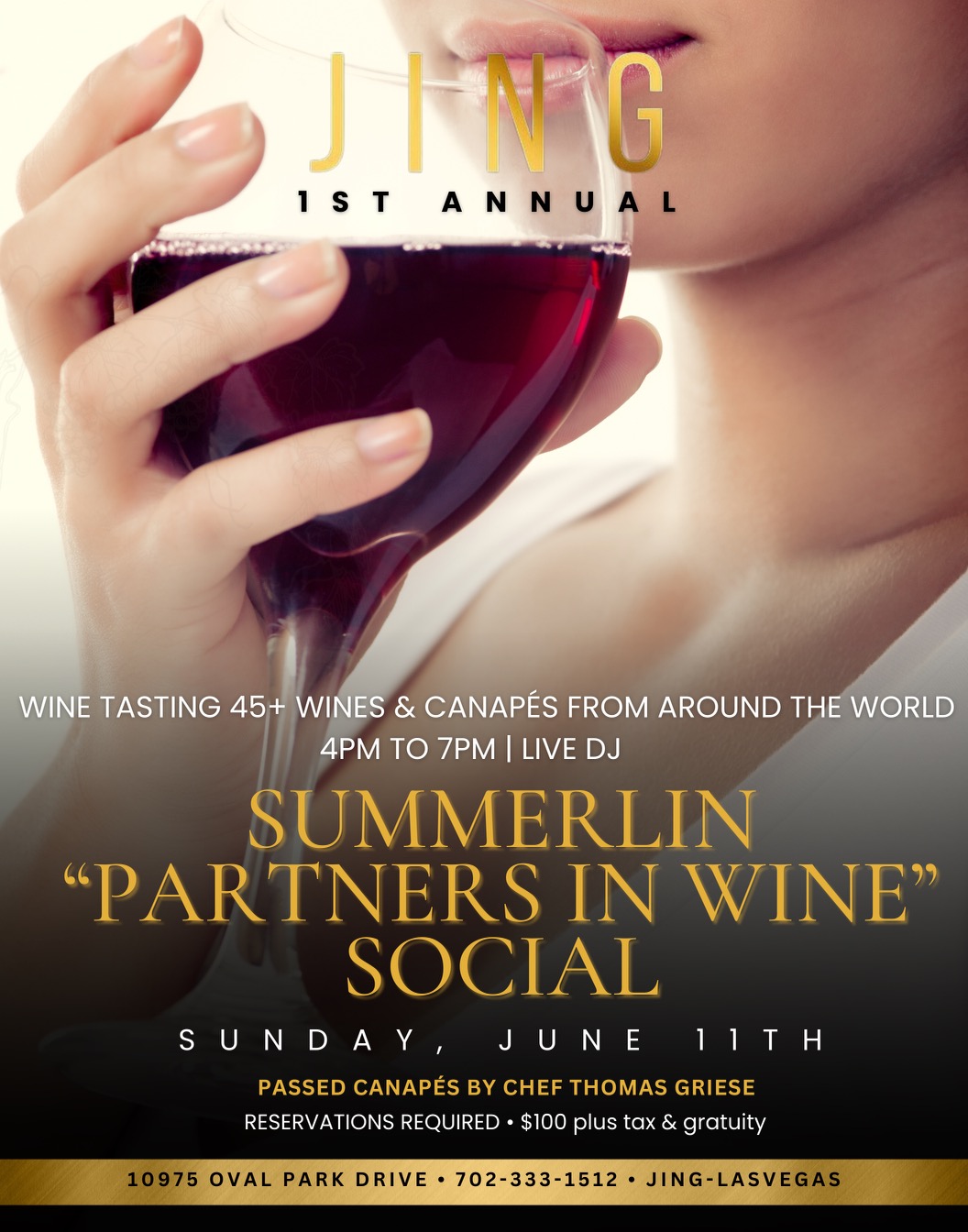 Experience an Unforgettable Evening of Fine Wines at the Summerlin "Partners in Wine" Mixer at JING in Downtown Summerlin