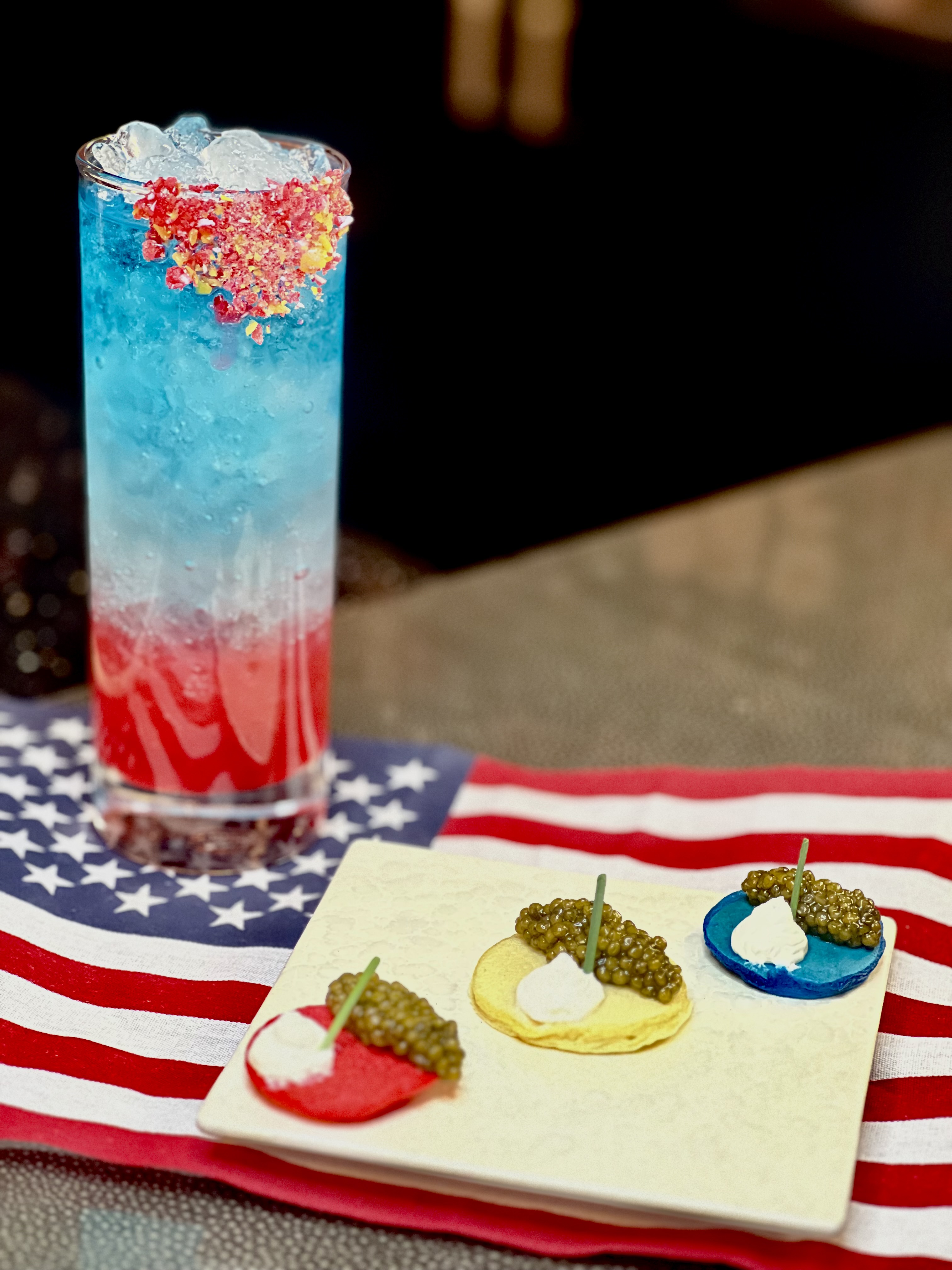 Caviar Trio Tasting and Rocket Pop Cocktail Sets Off Your 4th of July Holiday Weekend at Chef Shaun Hergatt's Caviar Bar Seafood & Restaurant in Resorts World Las Vegas