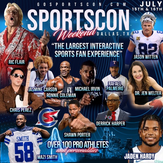 SportsCon: the Largest Interactive Sports Fan Experience on July 14-16 in Dallas, TX