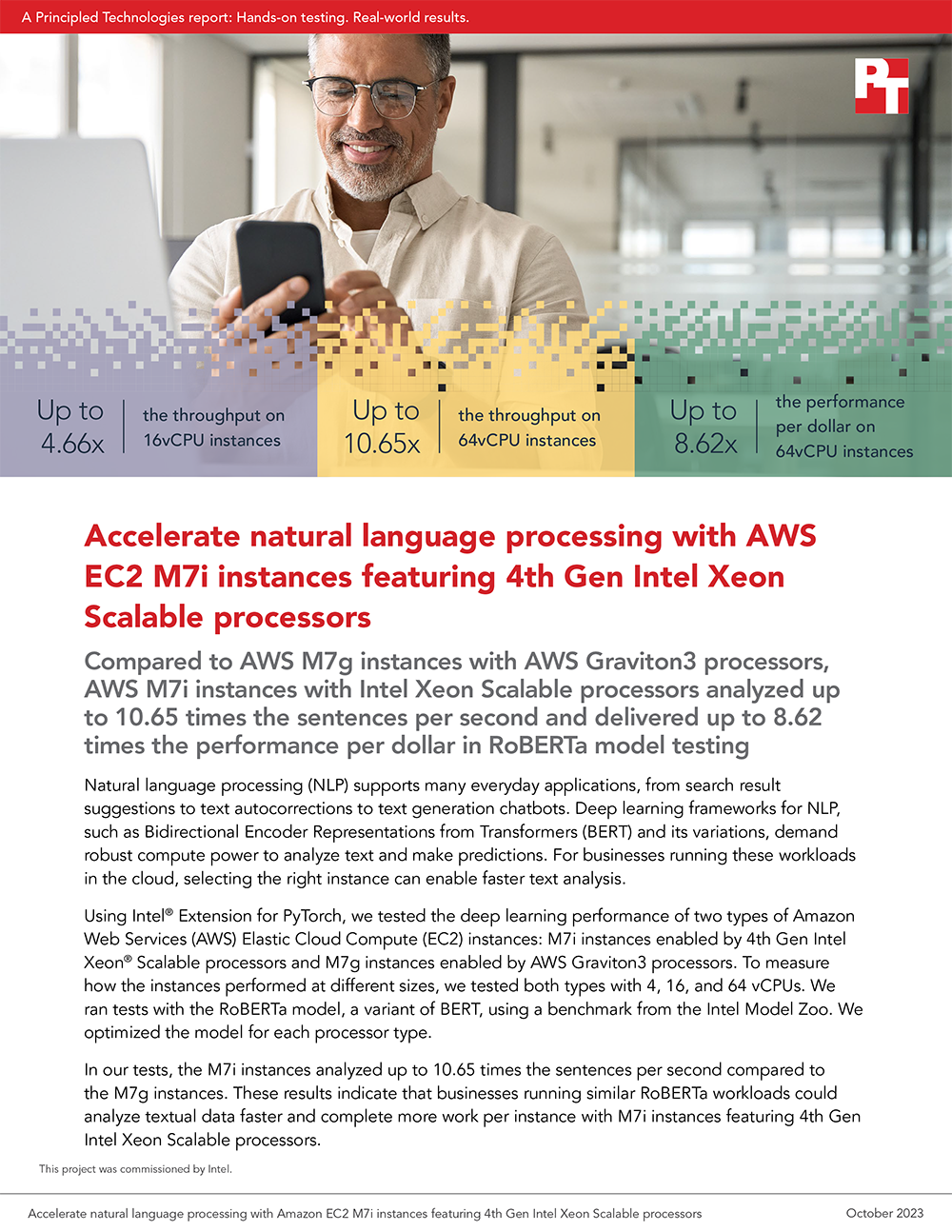 New Principled Technologies Study Reveals Better NLP Performance and Value from Amazon EC2 M7i Instances Featuring 4th Gen Intel Xeon Scalable Processors