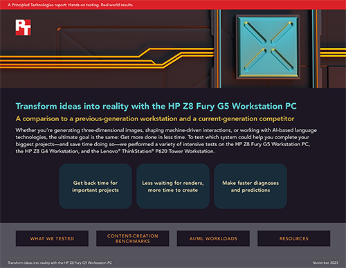Principled Technologies Finds That the HP Z8 Fury G5 Workstation PC Can Save Significant Time During Demanding Content-Creation and AI/ML Workflows