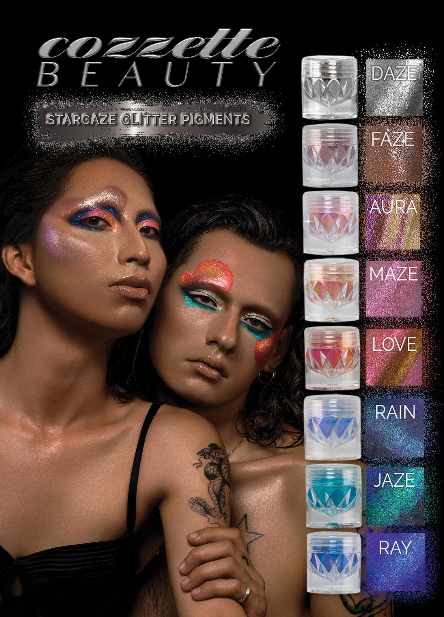 Introducing Stargaze Glitter Pigments: Cozzette Beauty's Dazzling New Addition to Makeup Artistry