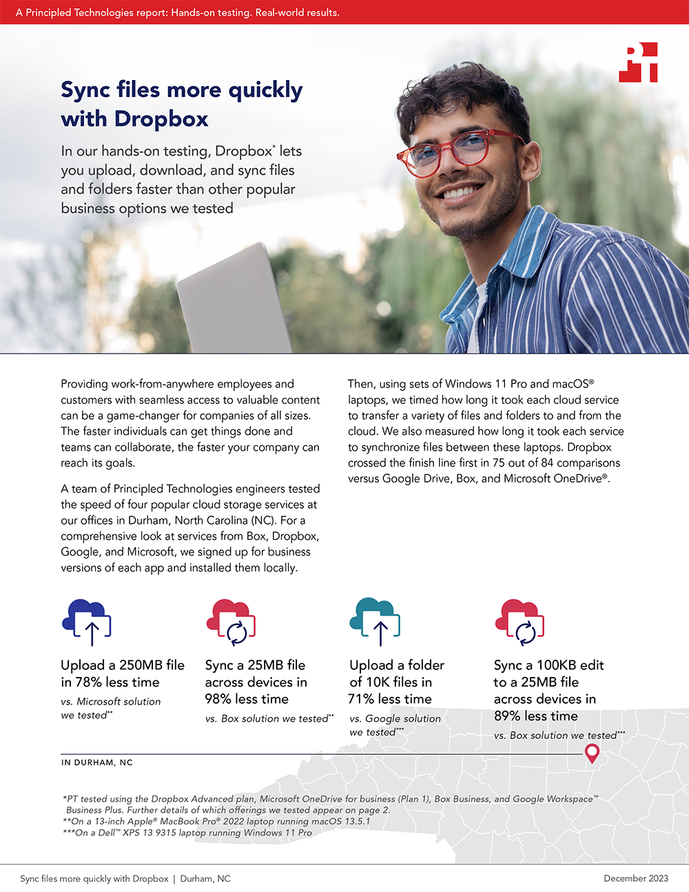 In Hands-on Tests in Durham, London, Berlin, and Tokyo, Principled Technologies Finds Advantages for Dropbox Compared to Three Competitors