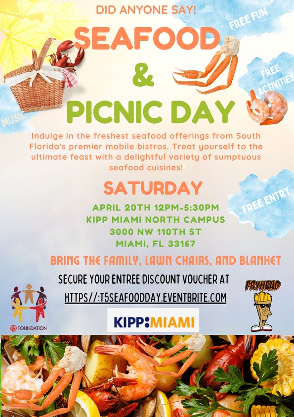 T5 Foundation Hosts Seafood Fest at KIPP Miami Which Includes Movie Night - a Family Event in South Florida