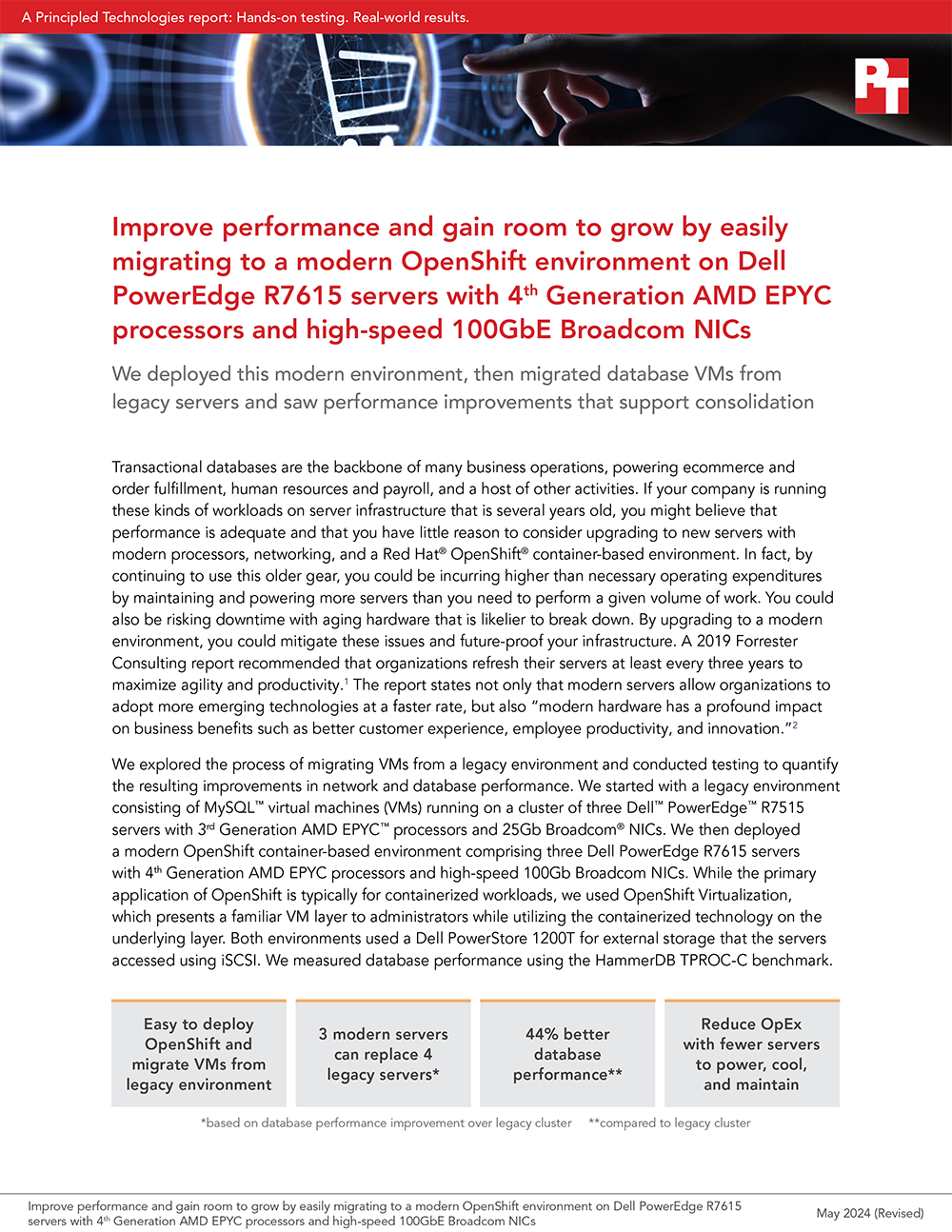 Principled Technologies publishes New Study on Upgrading to Dell PowerEdge R7615 Servers with 4th Gen AMD EPYC Processors and 100GbE Broadcom NICs