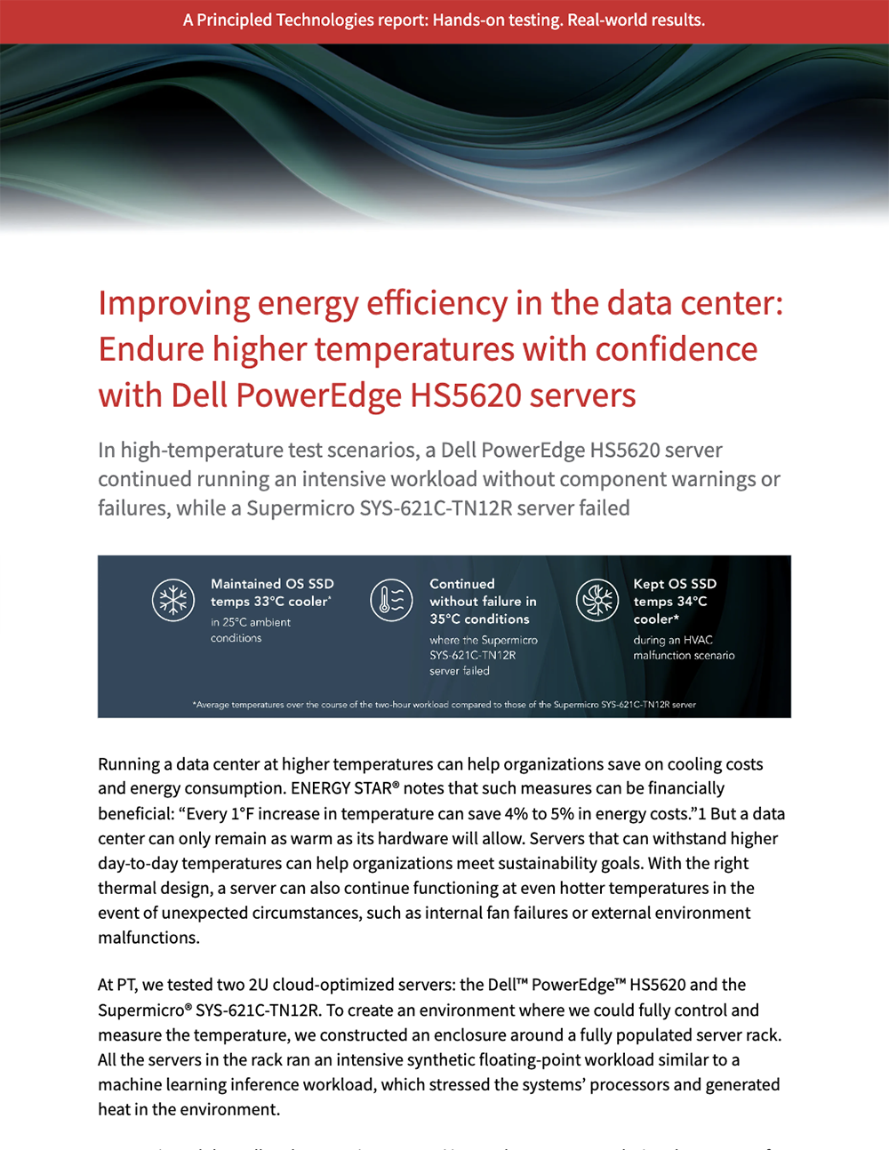 New Principled Technologies Study Evaluates the Cooling Design Advantages of the Dell PowerEdge HS5620 Compared to the Supermicro SYS-621C-TN12R