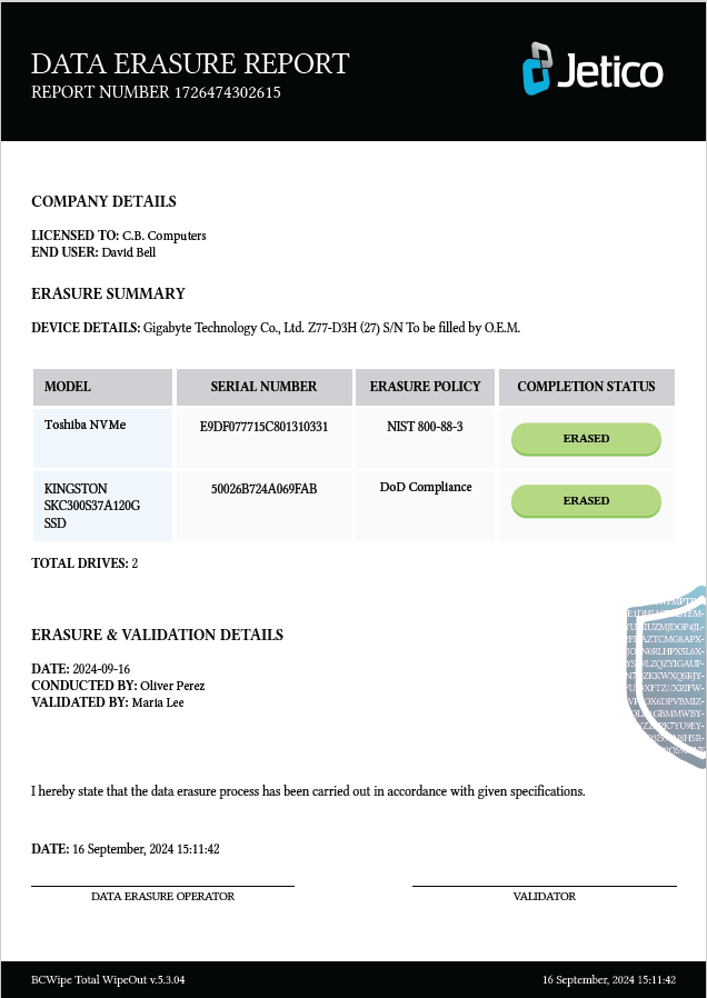 Enhanced Data Erasure Reports in Jetico’s BCWipe Boosts Efficiency, Clarity and Compliance