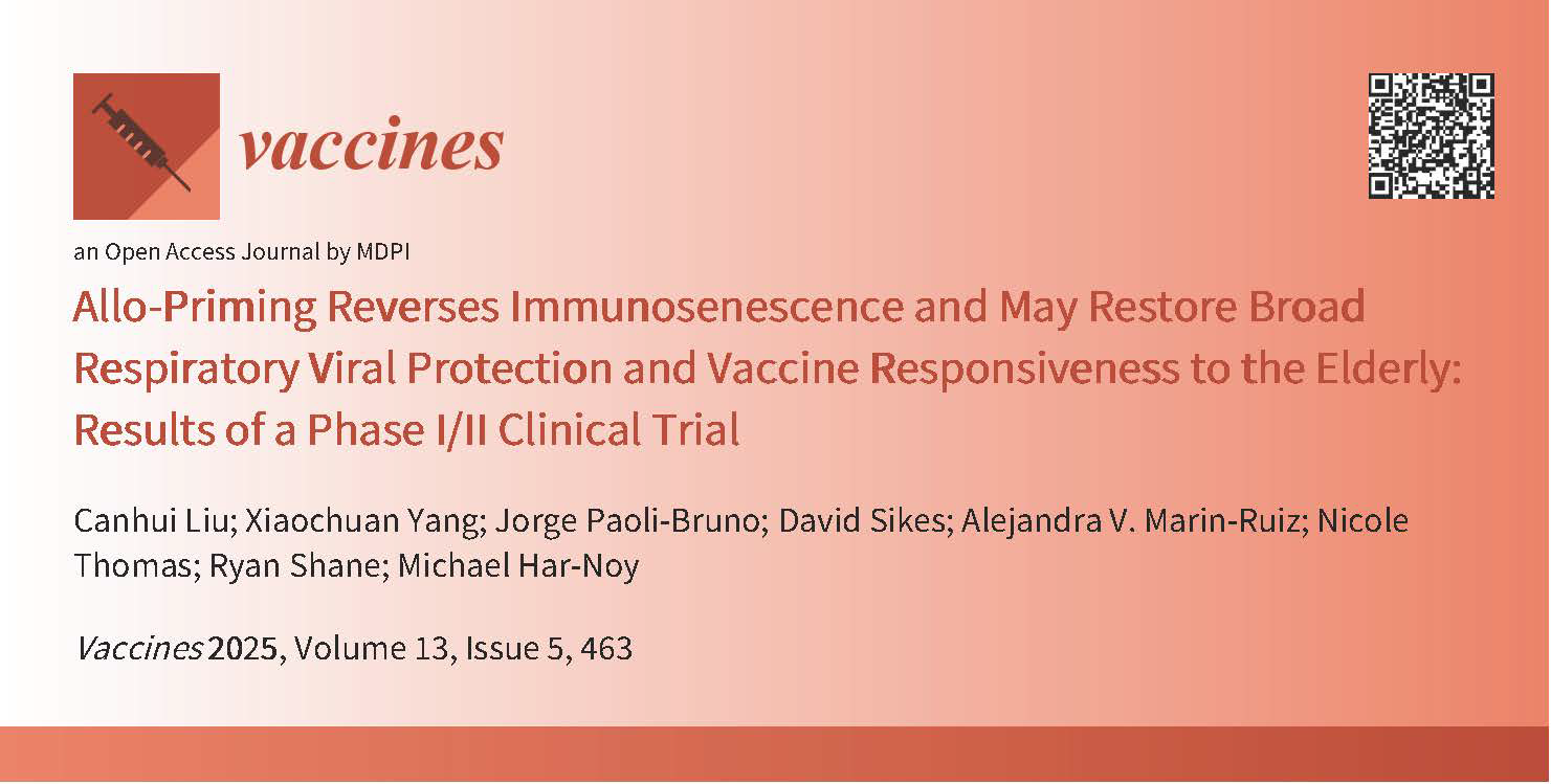 Mirror Biologics Announces Publication of Clinical Results Showing Potential for Allo-Priming to Provide Broad Protection to Elderly from Respiratory Viral Infection