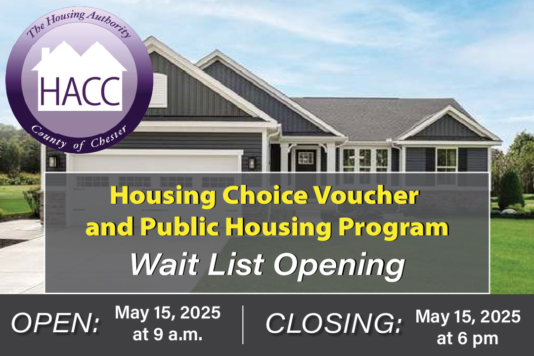 New Date: Waitlist Opens for Housing Programs in Chester County for First Time in Twelve Years