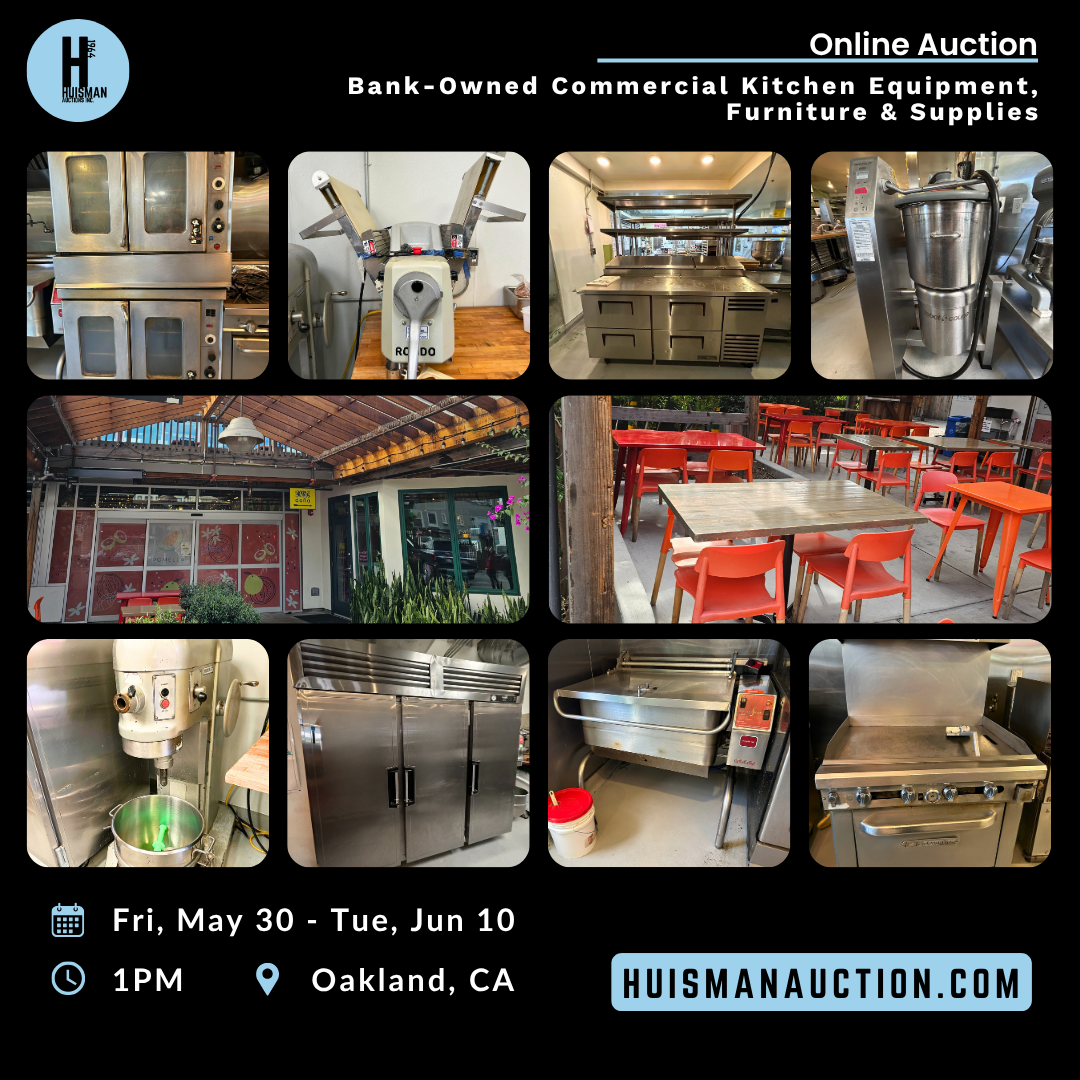 Bank-Ordered Online Auction of Pomella Restaurant Equipment – Oakland, CA