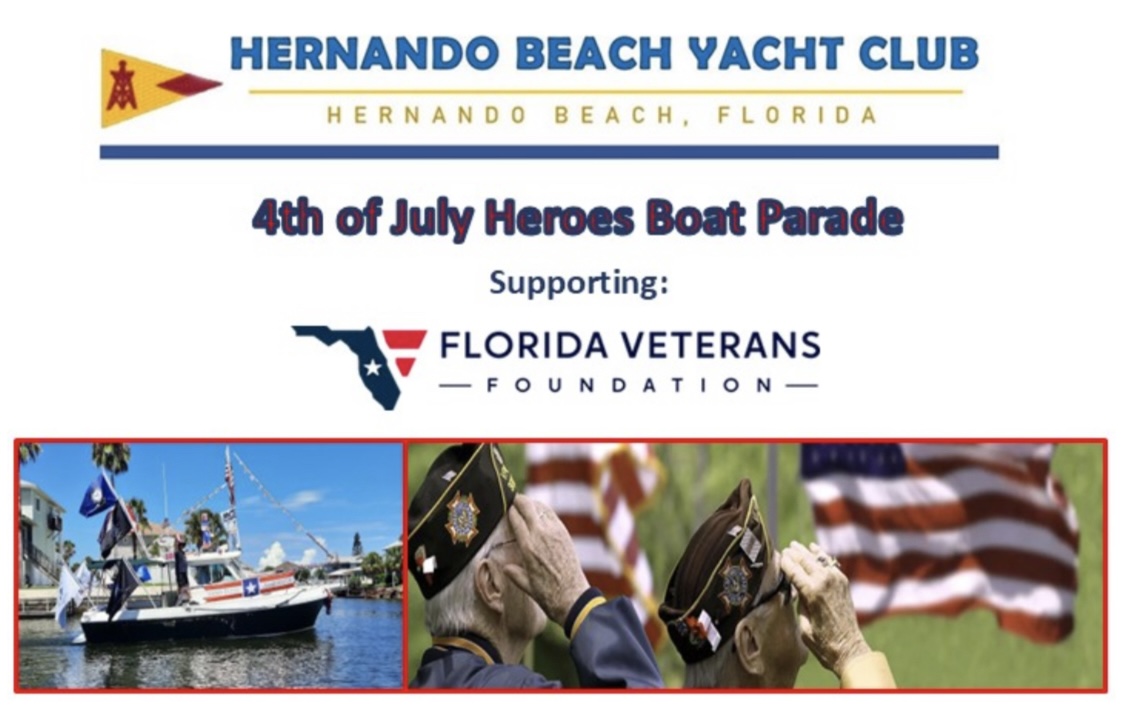 Hernando Beach Yacht Club Hosts 4th Annual Heroes Boat Parade and Silent Auction on July 4th