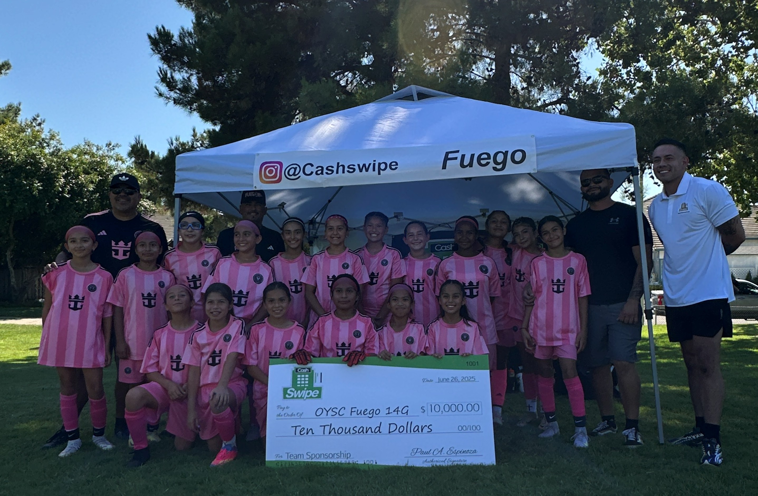 CashSwipe Donates $10,000 to Oakley Girls’ Soccer Team to Support Underserved Youth Athletes