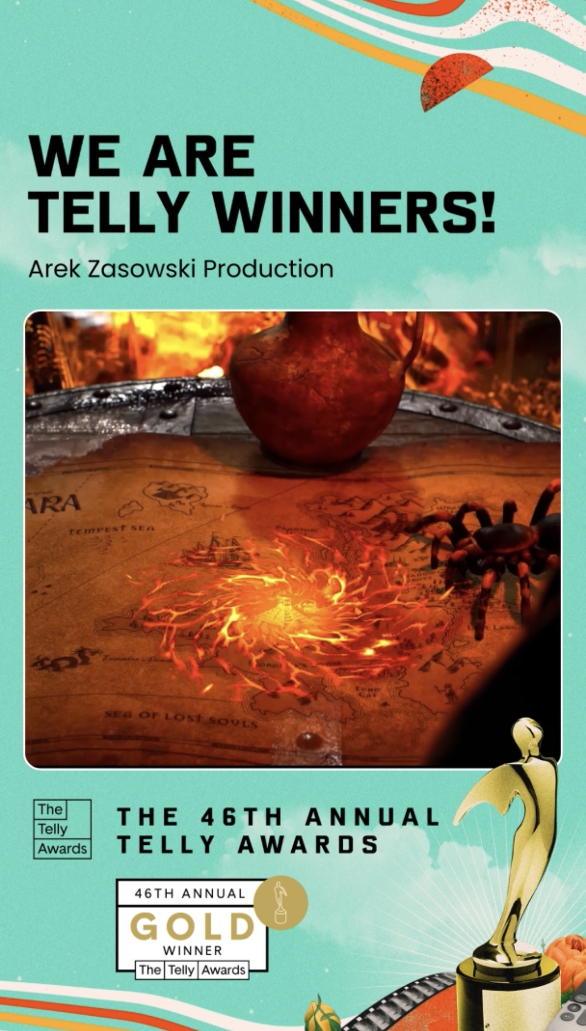 Arek Zasowski Wins Gold Telly Award for Best 3D Animation in Film & Shorts