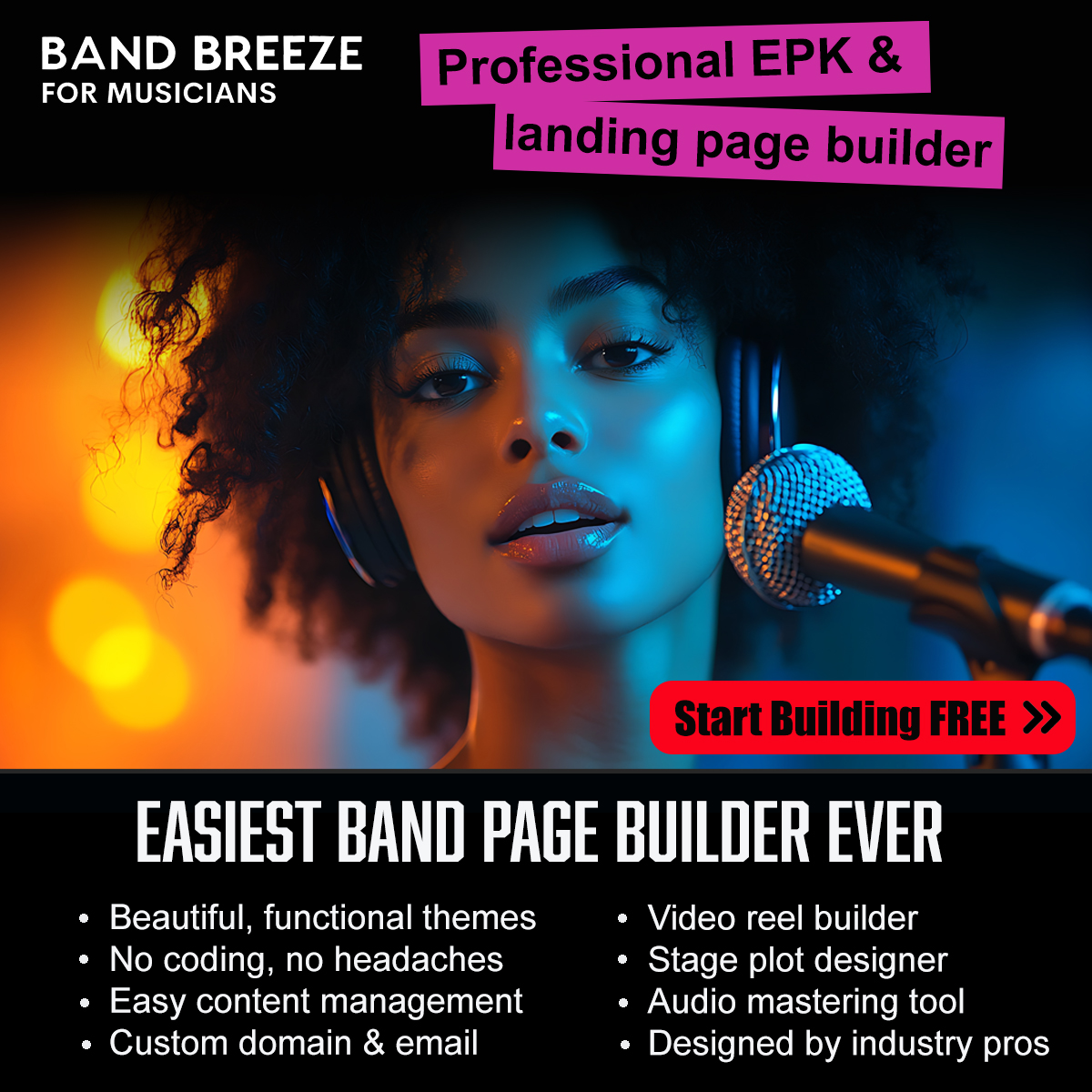 Band Breeze Launches No-Code Web Builder for Bands & Musicians