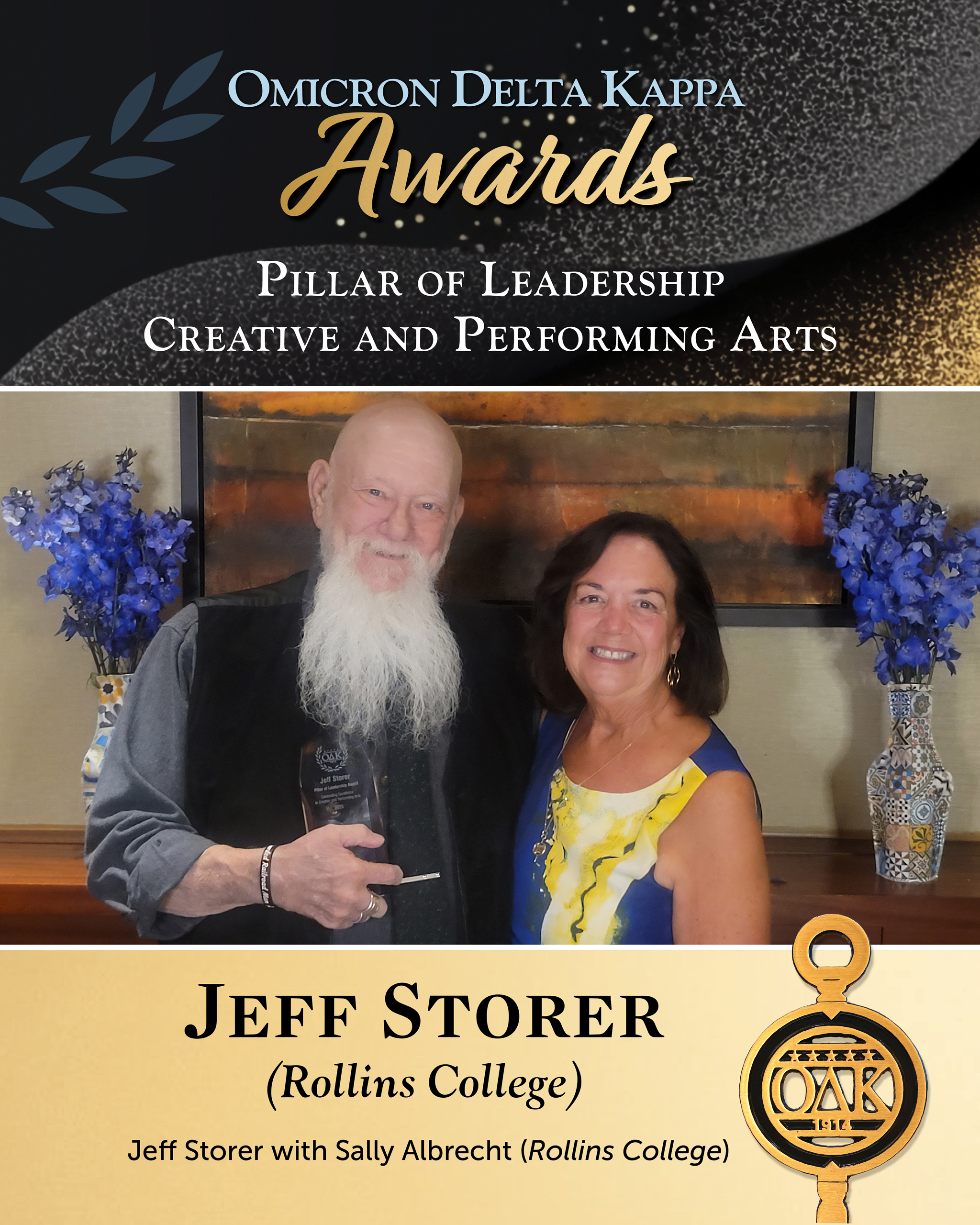 Jeff Storer Awarded Omicron Delta Kappa Pillar of Leadership in Creative and Performing Arts