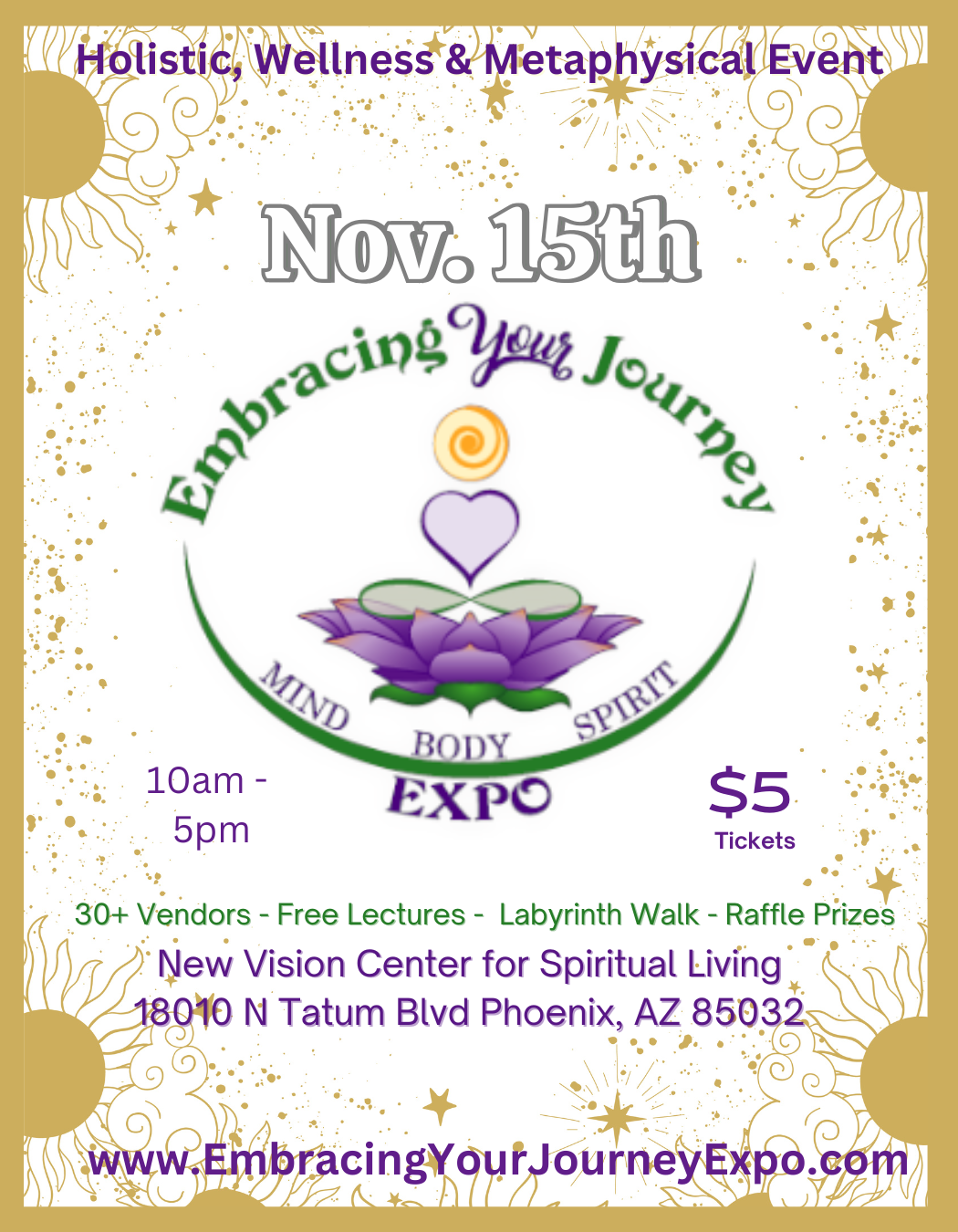 Purple Lotus Productions Announces the Final Embracing Your Journey Expo for 2025