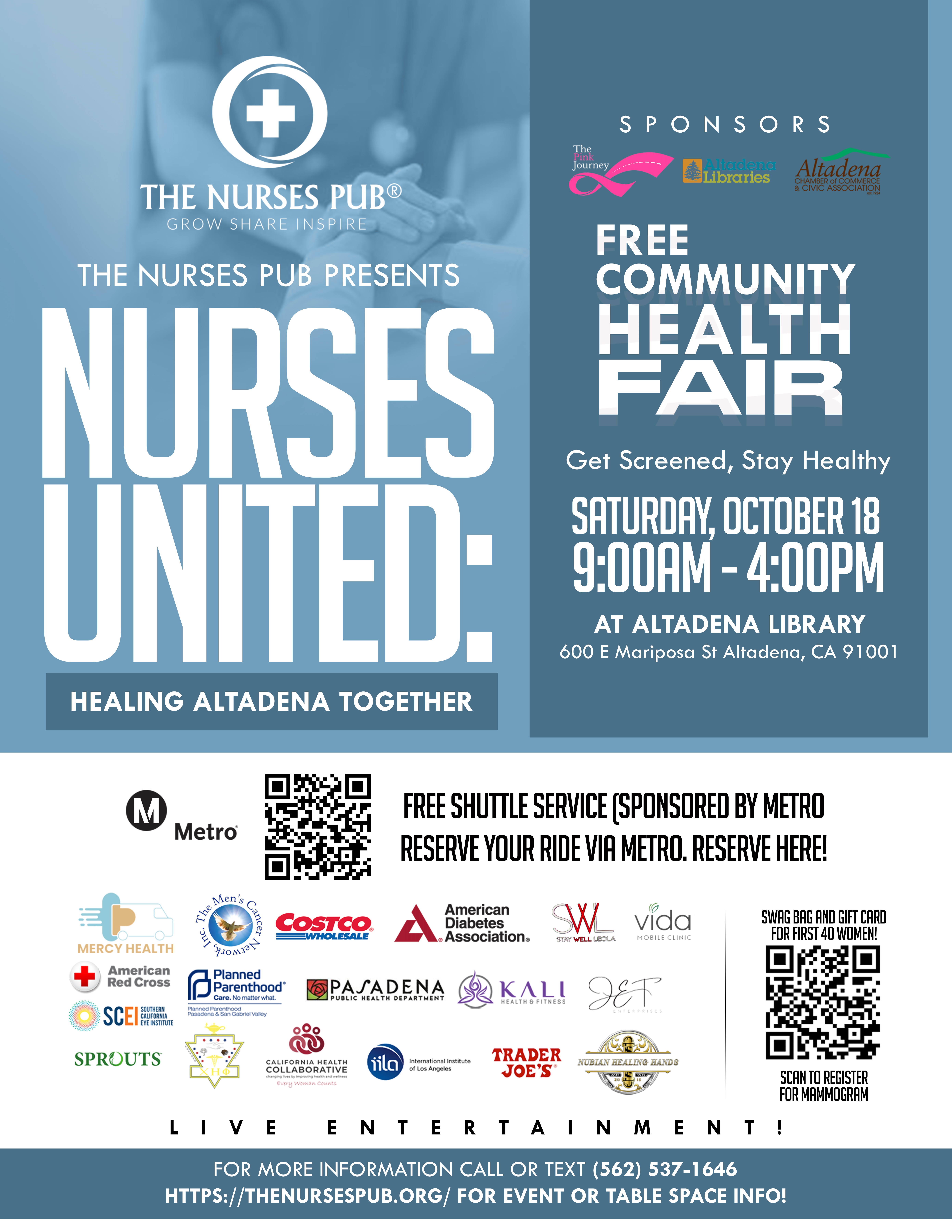 The Nurses Pub Offers Free Health Fair: Access Health Screenings, Advice, and More