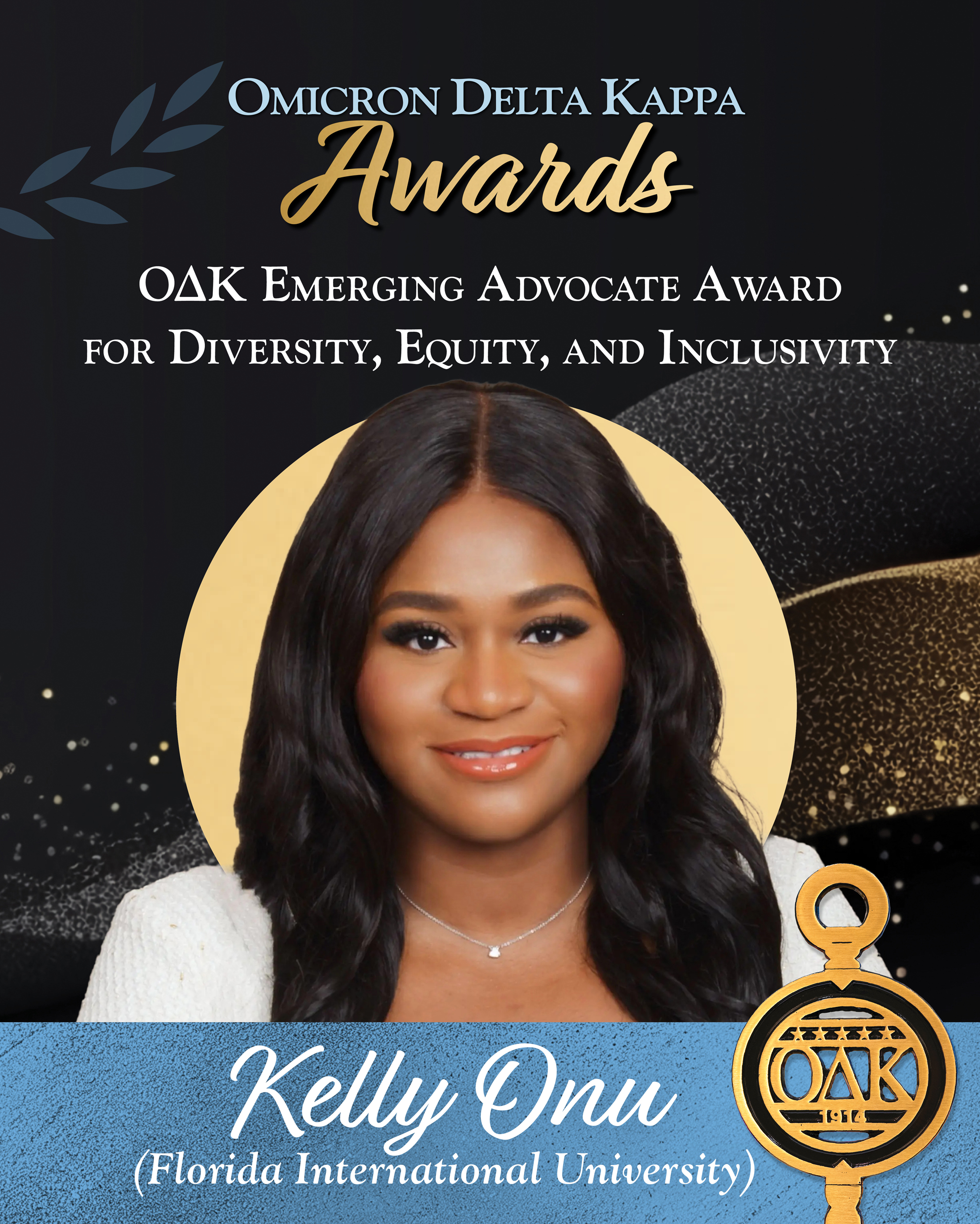 Kelly Onu Named Recipient of the Omicron Delta Kappa Emerging Advocate Award for Diversity, Equity, and Inclusivity