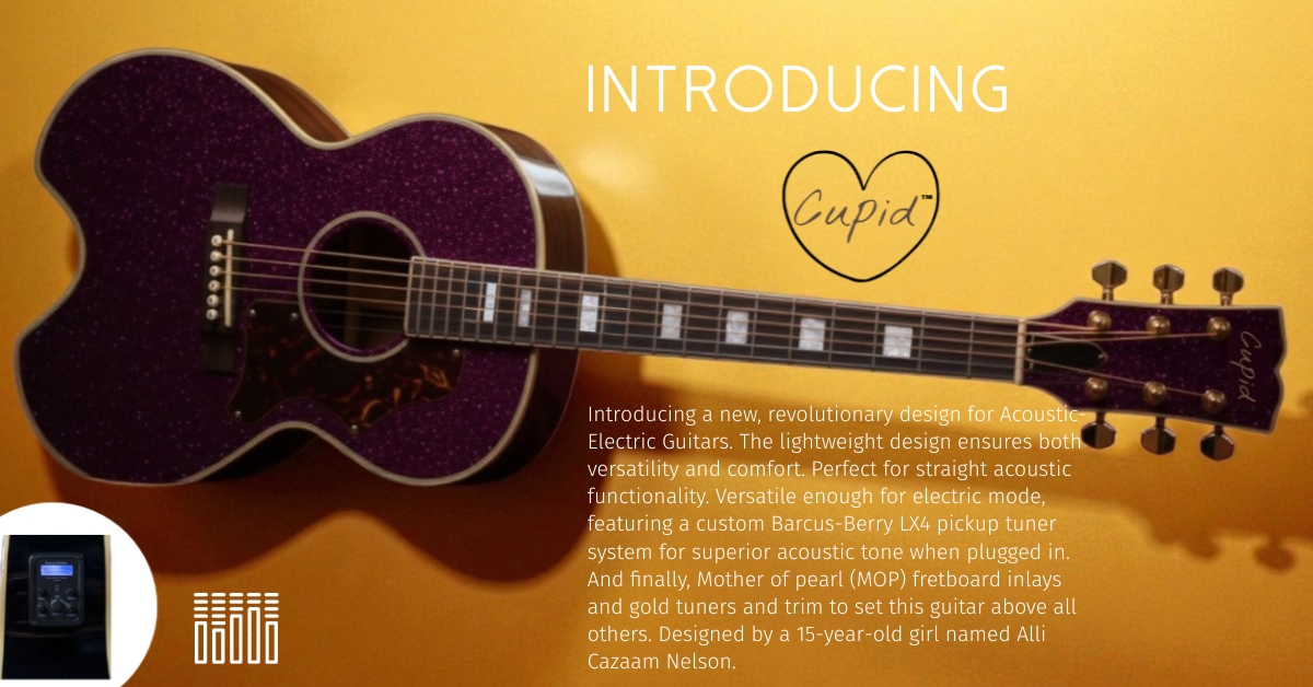Cupid Guitars Announces Launch of Original Acoustic-Electric Guitar Designed by 15-Year-Old Girl