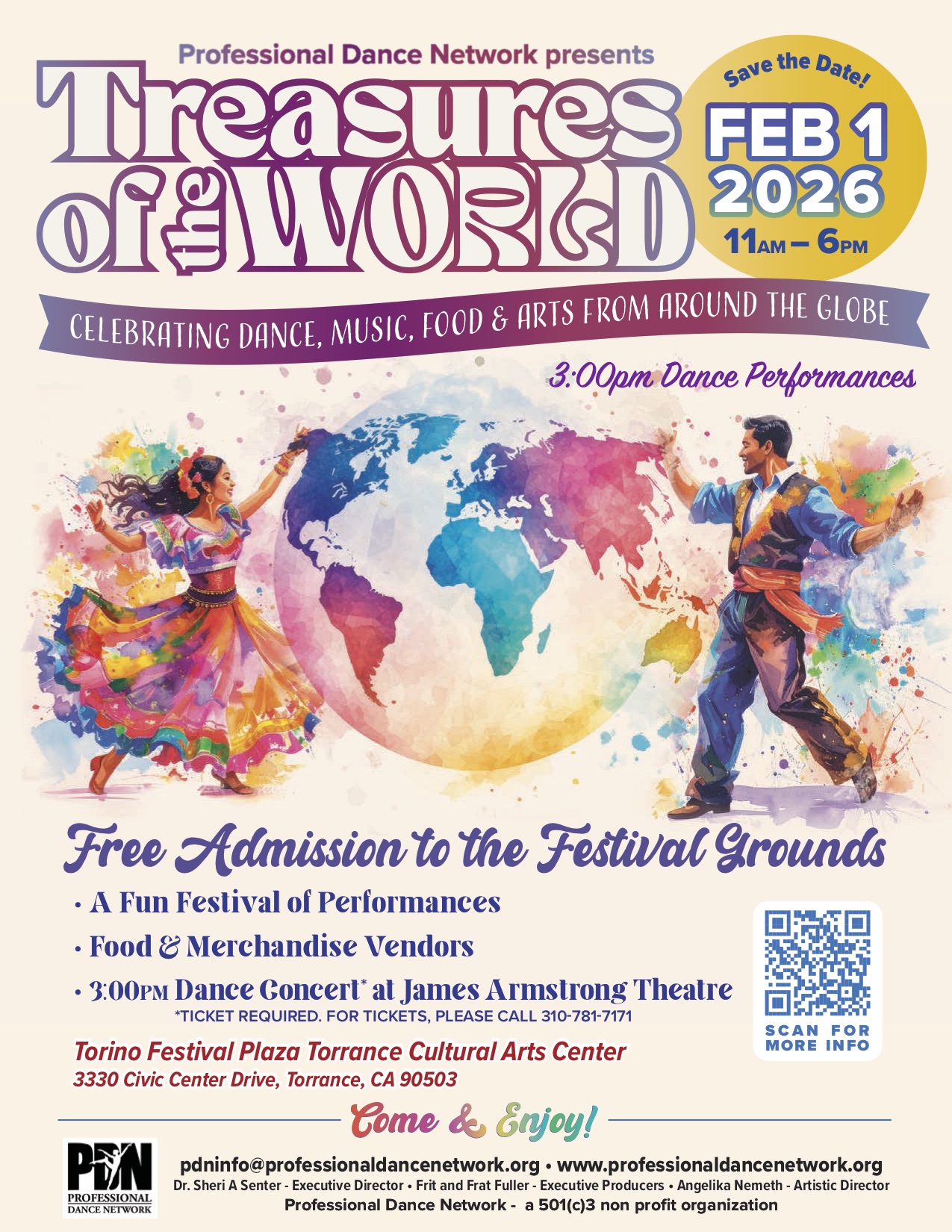 Professional Dance Network (PDN) Announces "Treasures of the World," a Celebration of Global Culture