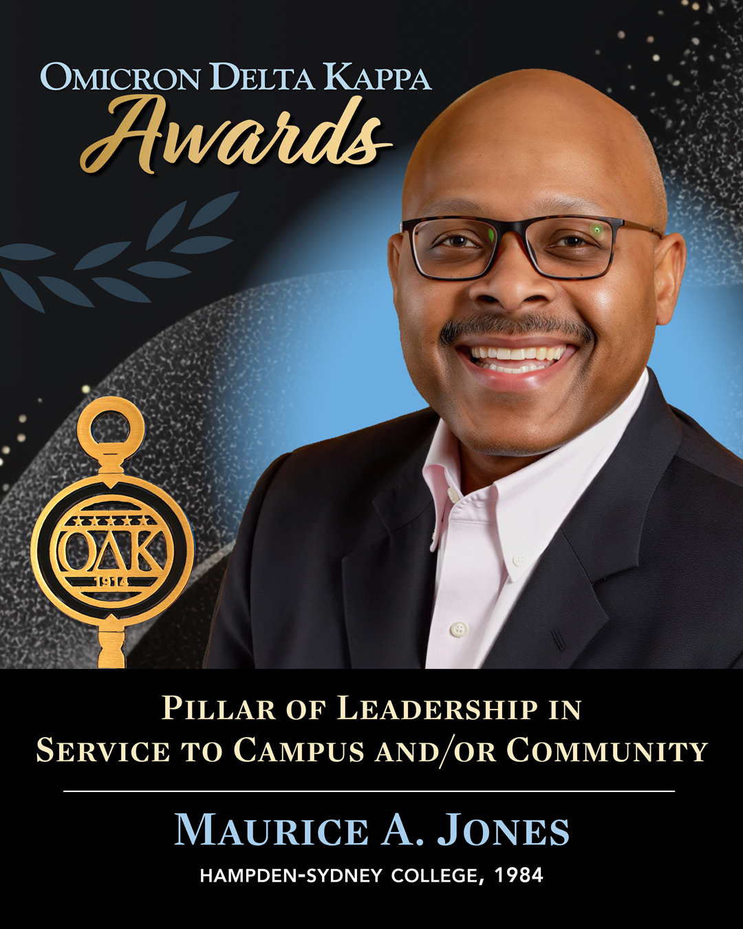 Maurice A. Jones Awarded Omicron Delta Kappa Pillar of Leadership in Service to Campus and/or Community