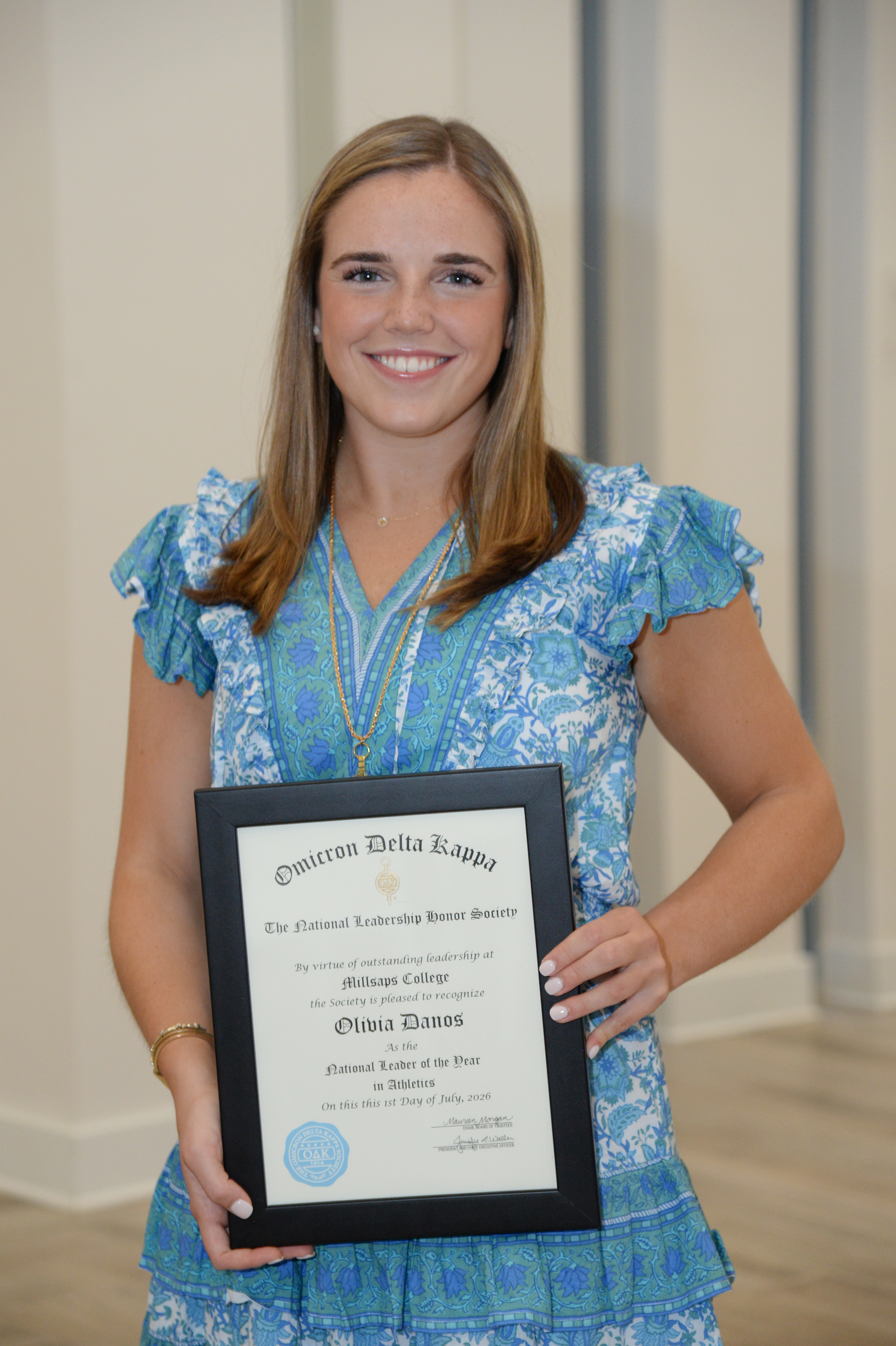O∆K Names Olivia Danos 2026 National Leader of the Year for Athletics
