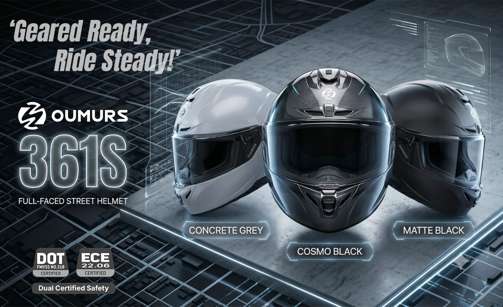 OUMURS Launches New Oumurs-361S Dual-Certified Full-Face Motorcycle Helmet for Safe Everyday Riding