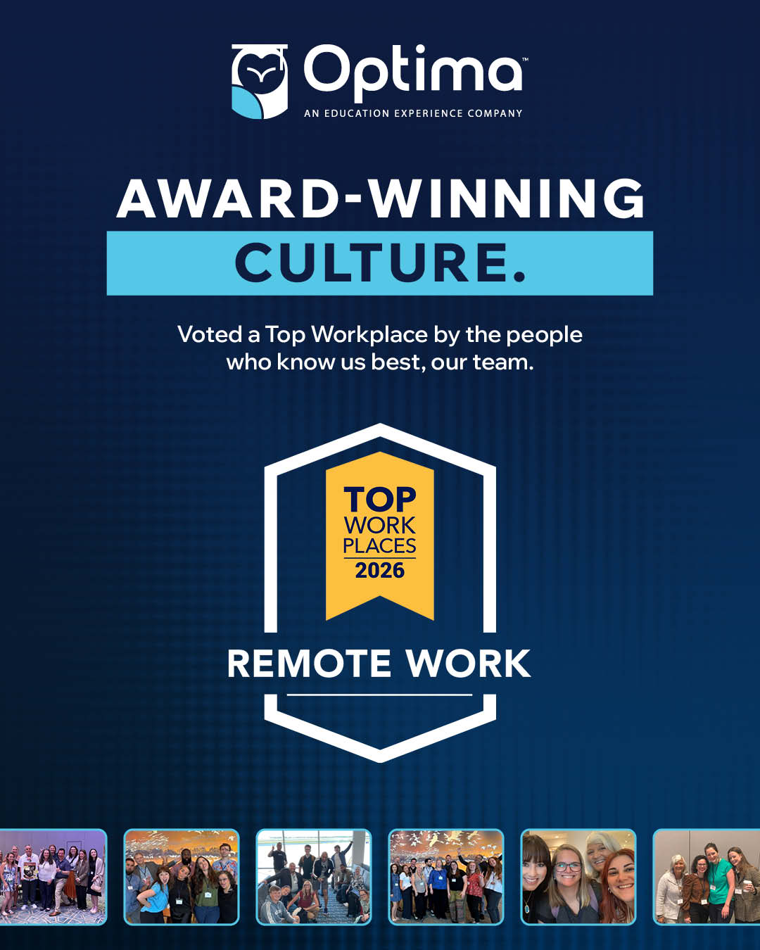 Optima Named a 2026 Top Workplace in Ten Different Categories