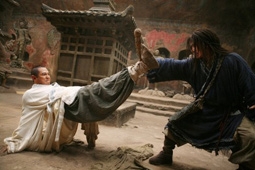 Jet Li & Jackie Chan in a Fight Scene in The Forbidden Kingdom